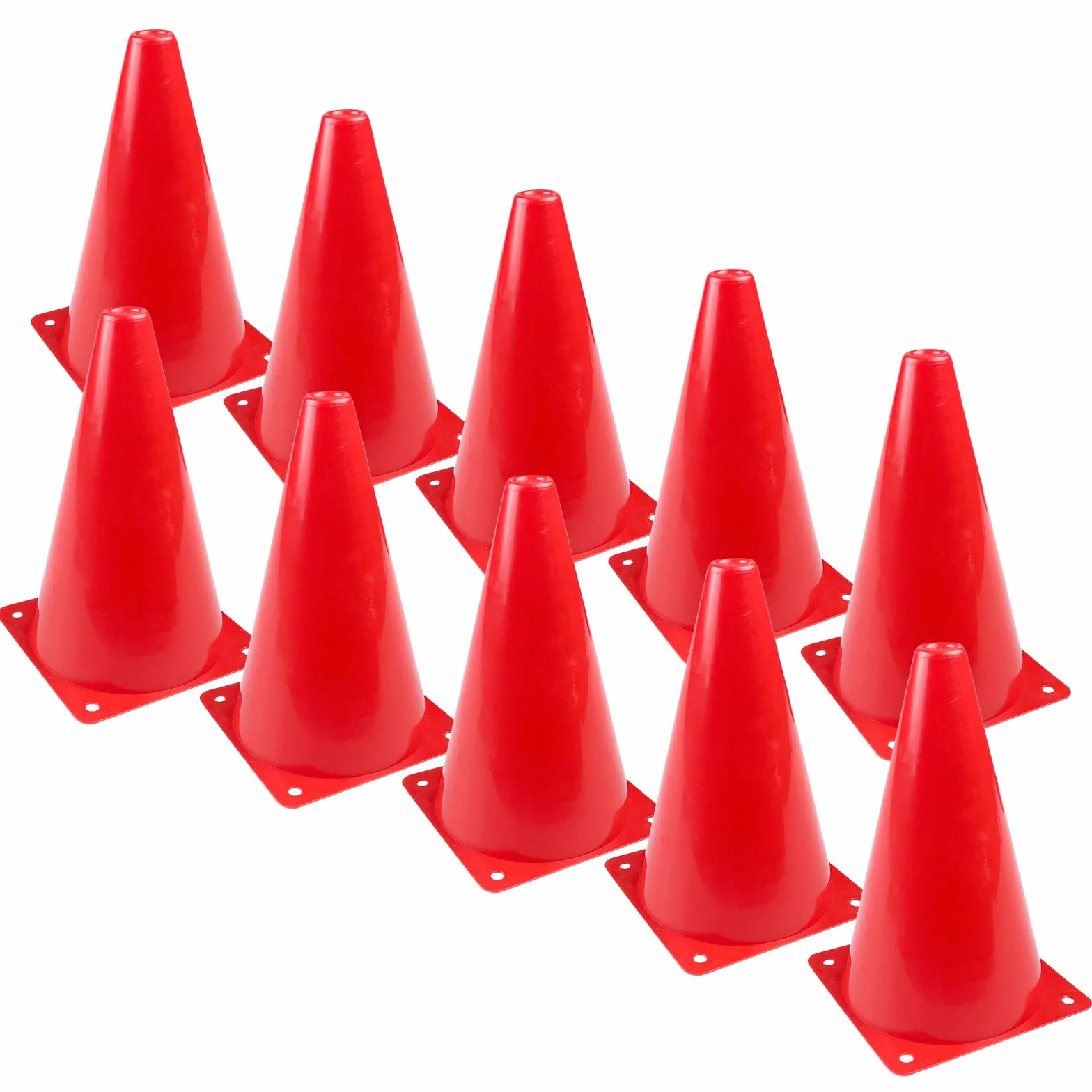 Fousenuk 10 Pièces Cônes de Signalisation 18cm, Cônes d'Entraînement de Football, Plots de Marquage en Plastique