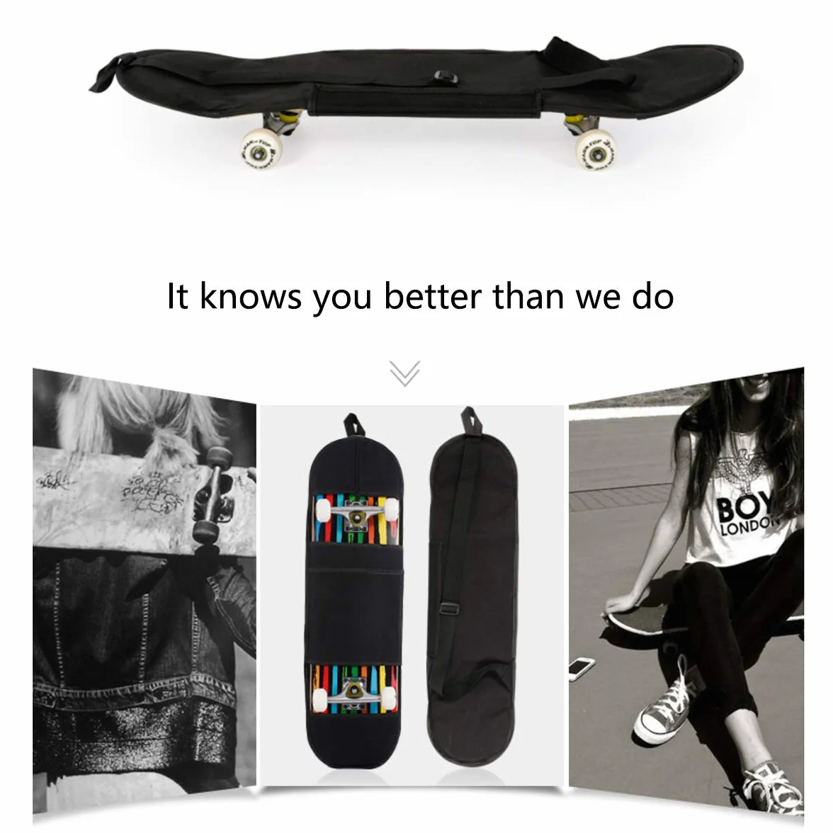 ZONSUSE Sac de Planche à roulettes Housse de Protection pour Skateboard 31,5 Pouces