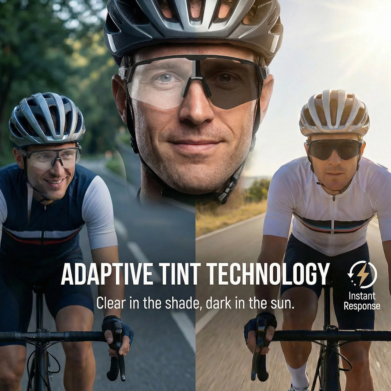 Lunette de Cyclisme Photochromique UV400 Homme Femme pour Sport Outdoor