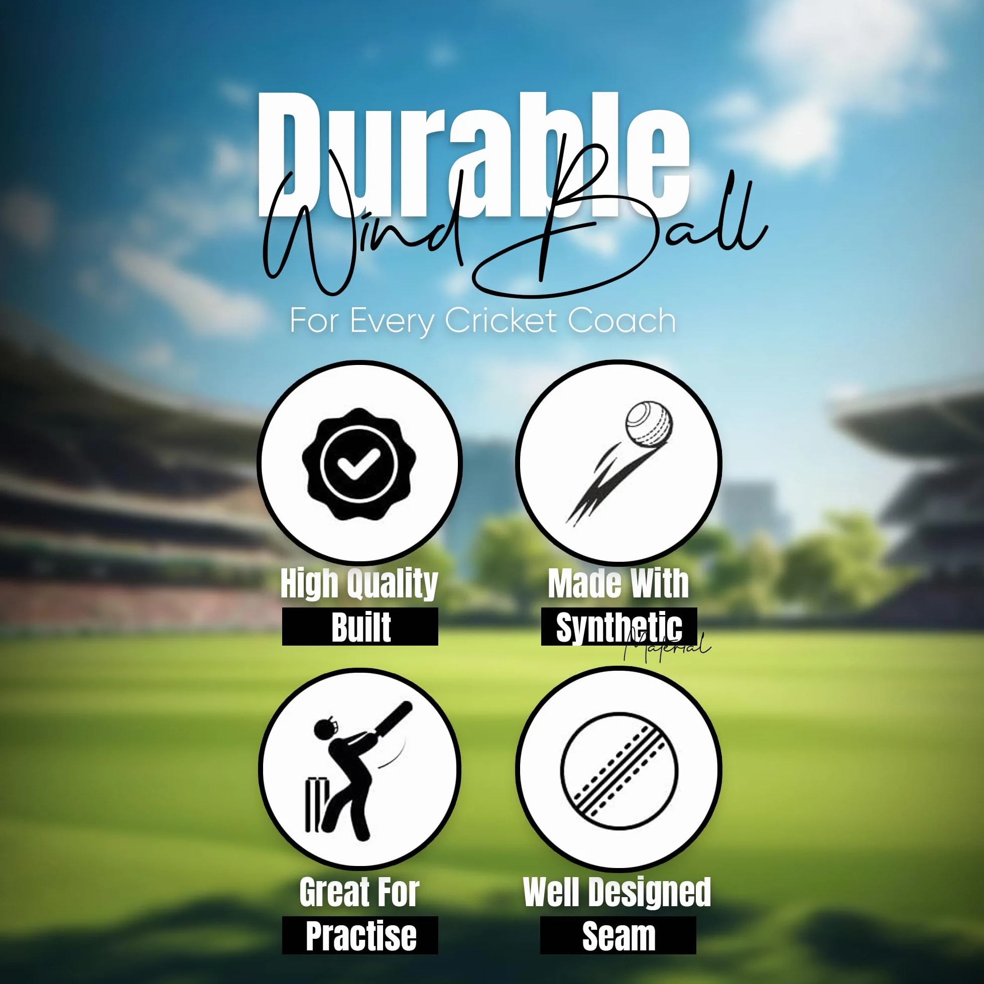 Balles de cricket à vent souples pour entraînement intérieur et extérieur