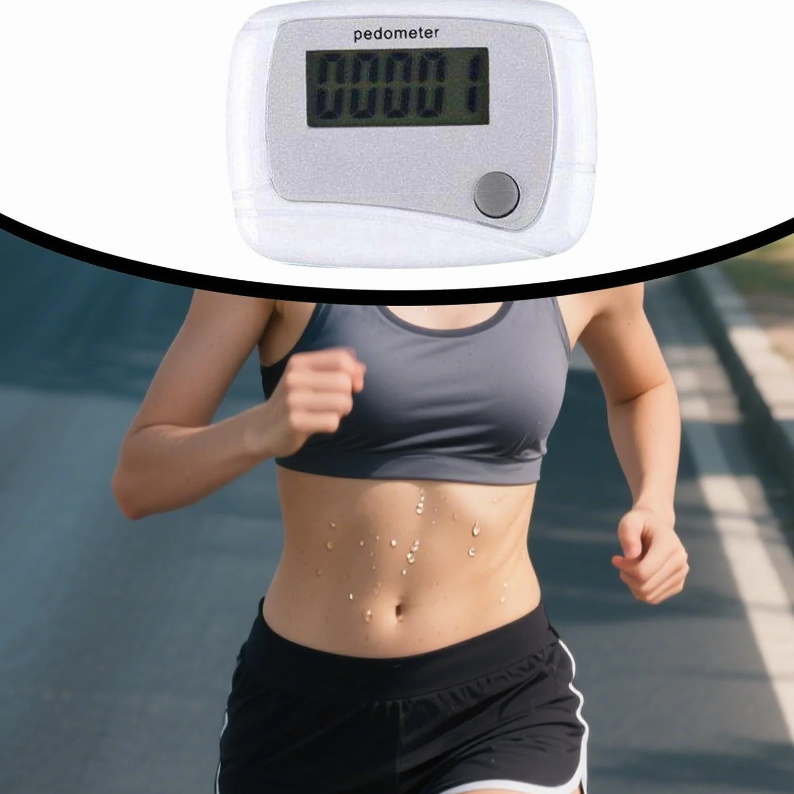 Podomètres numériques 3D pour personnes âgées - Compteur de pas précis - Appareil portable pour fitness, marche, randonnée