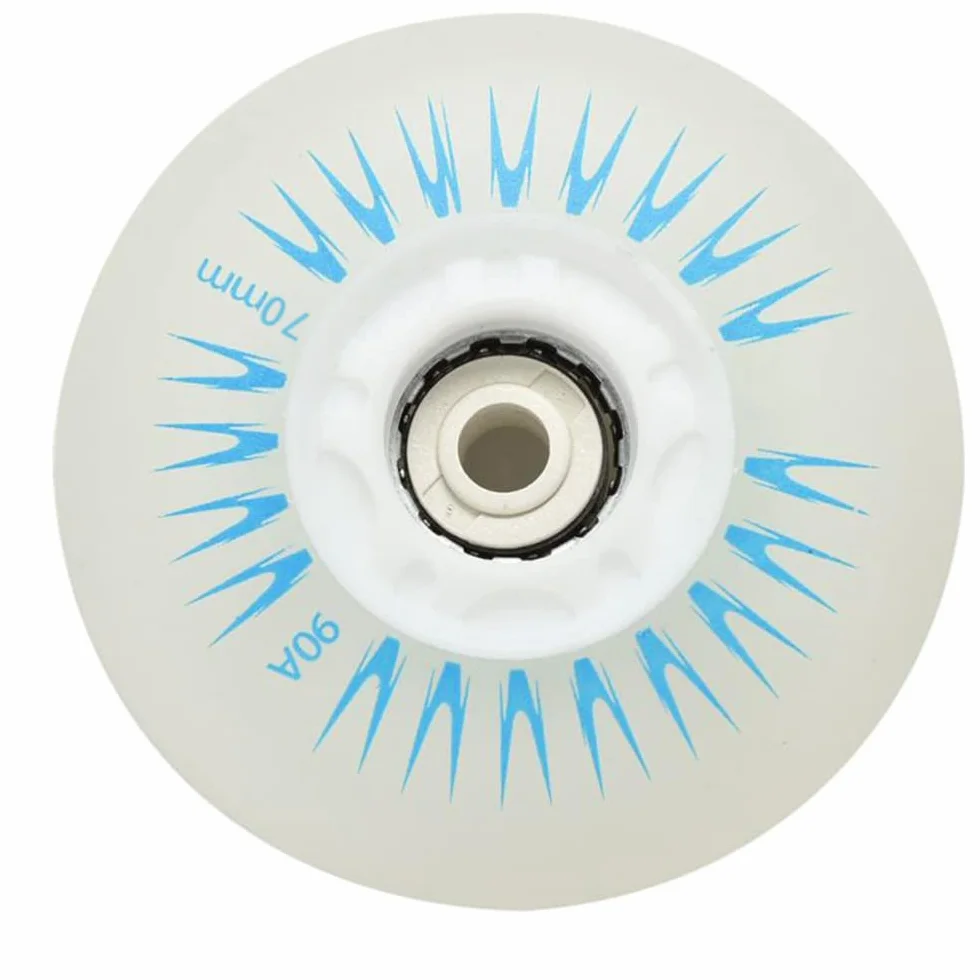 Roues de patins à roulettes DEL 70 mm lumineuses durables lot de 4 bleu