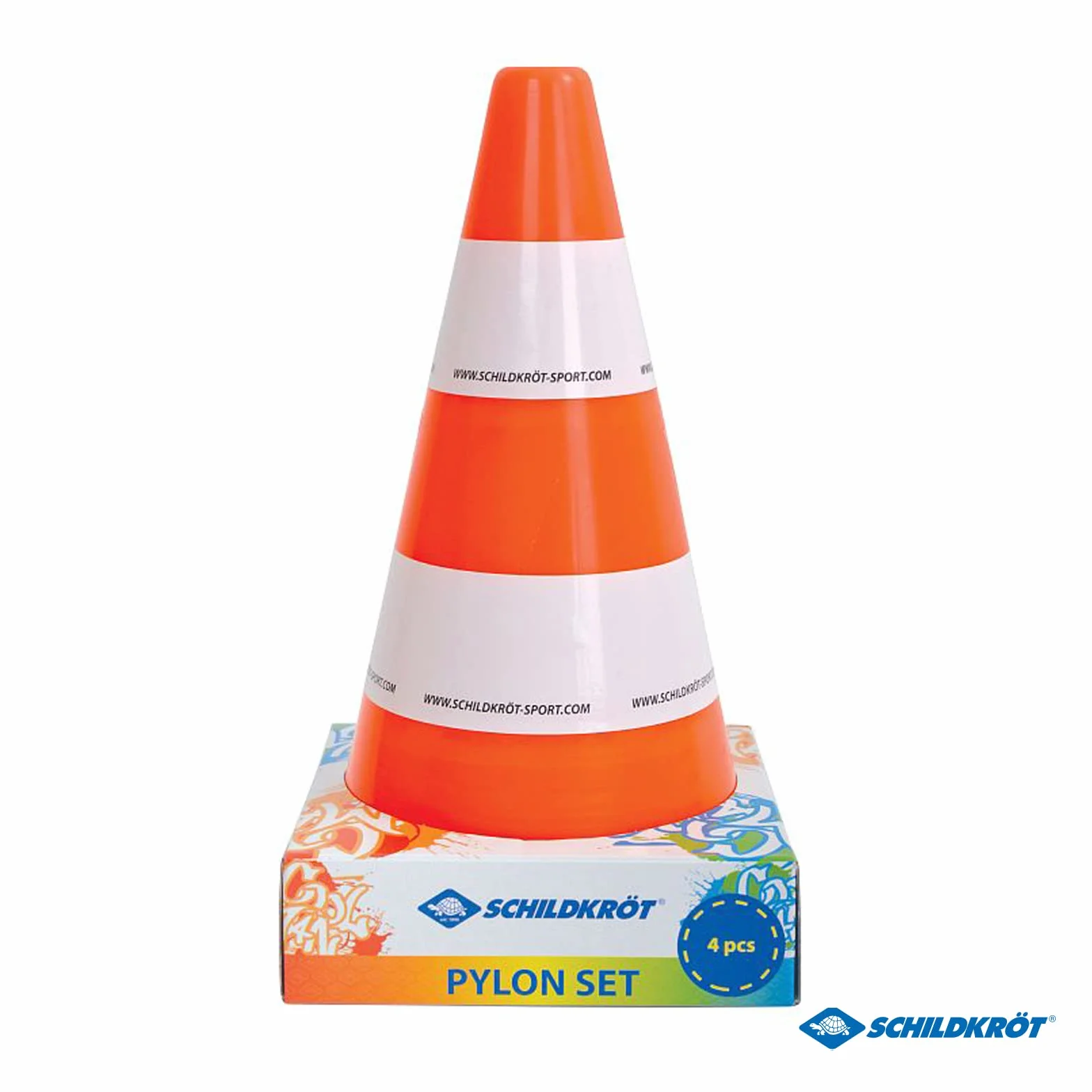 Schildkröt Funsports Set de 4 Pylônes de Marquage, Cônes de Signalisation