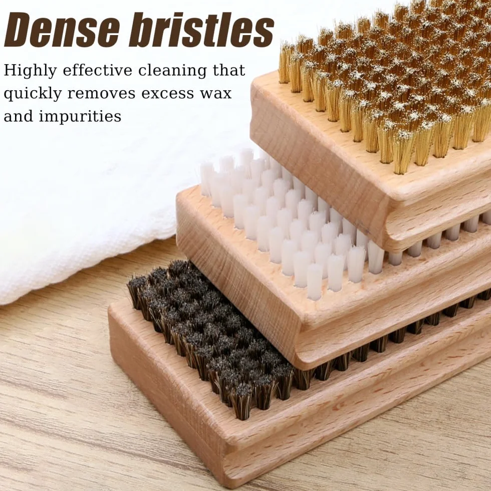 DONGKER Kit de Brosses à Cire pour Snowboard, 3 Pièces Brosse à Cire Ski avec Nylon/Laiton/CRIN de Cheval
