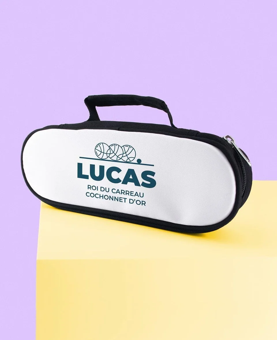 Sacoche Boule Pétanque Personnalisable en Coton pour Boule de Pétanque - Cadeau Homme