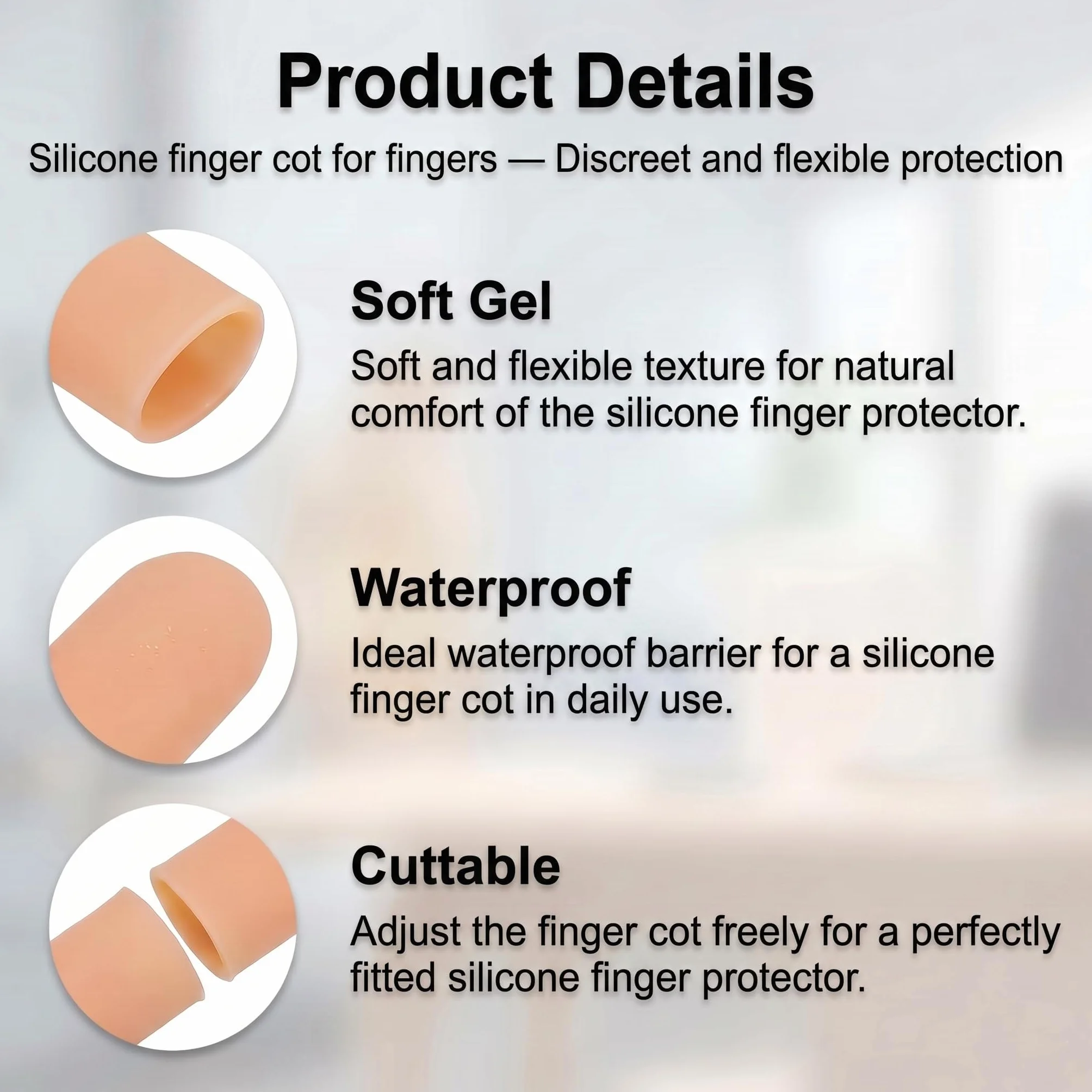 Lot de 12 Protège-Doigts en Silicone Souple, Doigtiers en Gel Réutilisables pour Pouce et Doigts, Protection Imperméable
