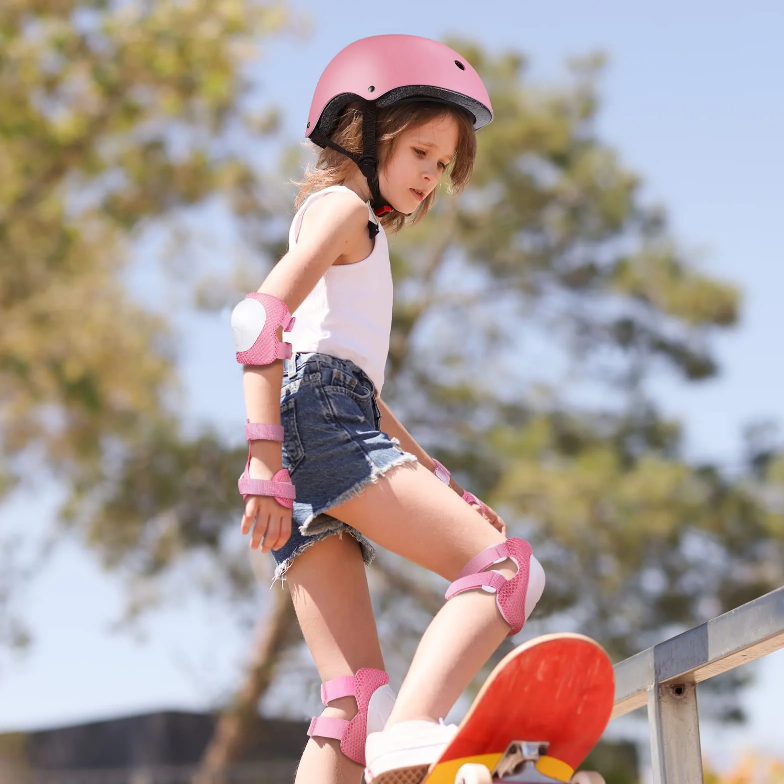 WayEee Protection Roller Enfant Casque Genouillères Ensemble de Protections Roller Skateboard Vélo Trottinette 3-10 ans