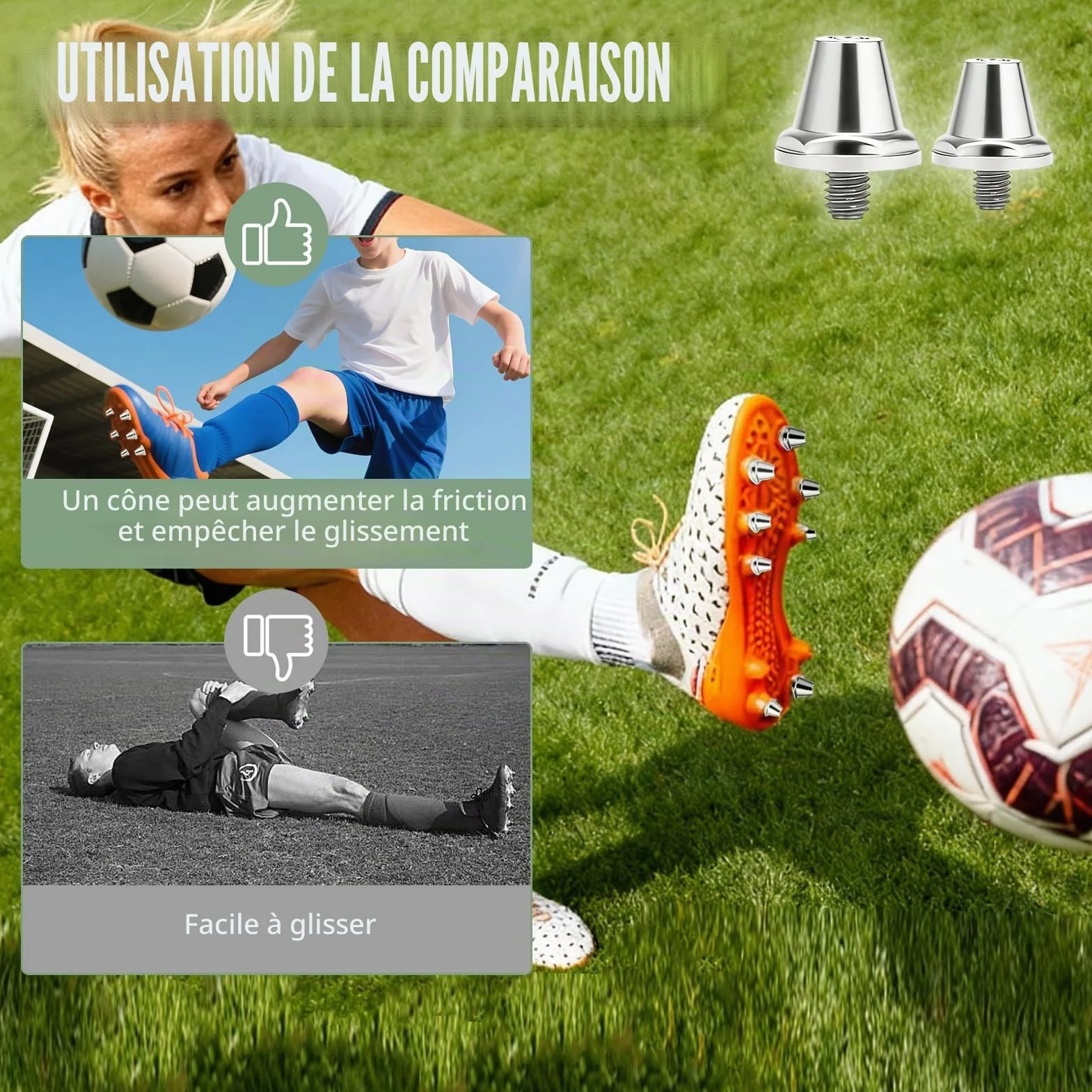 Crampons de Football en Aluminium 11 mm 13 mm 2 Tailles
