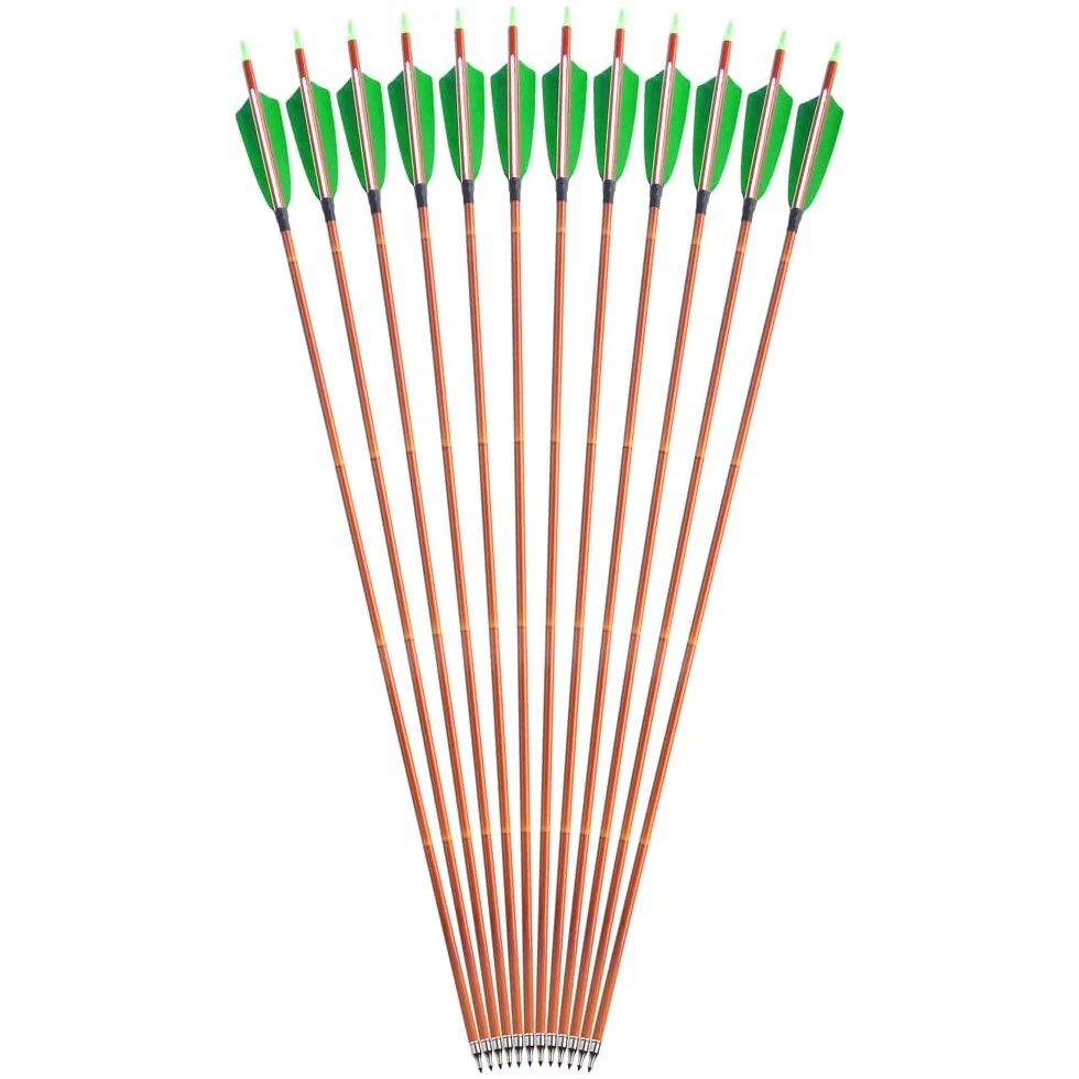 SHARROW 32" Flèche de Carbone Spine 500 Flèche Chasse avec Plumes Naturelles Tir à l'Arc