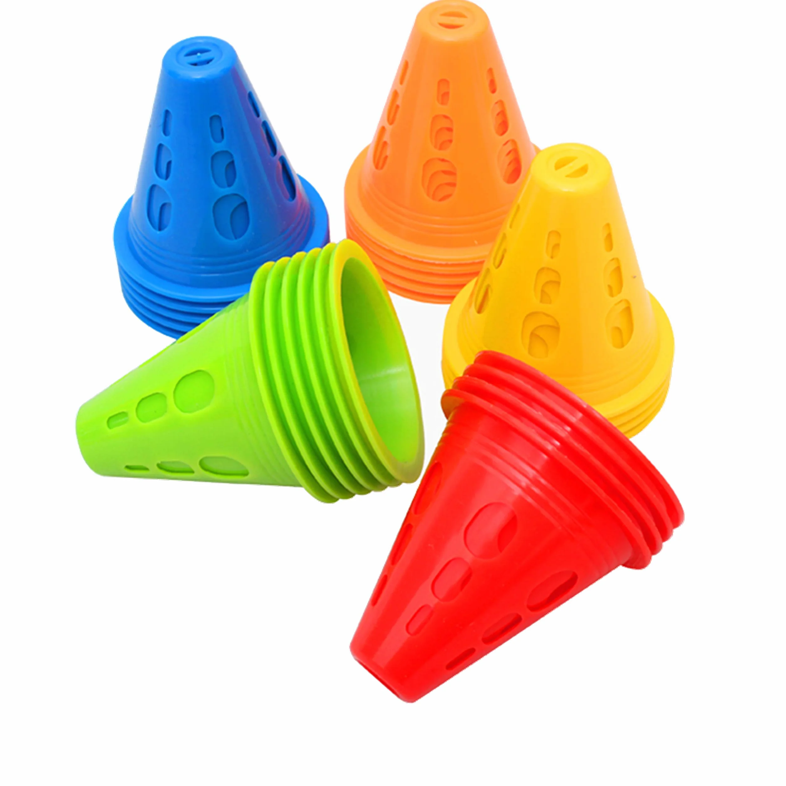 Cônes De Slalom 50 Pack Cônes de Circulation Signalisation Multicolores pour Football Sport d’Agilité