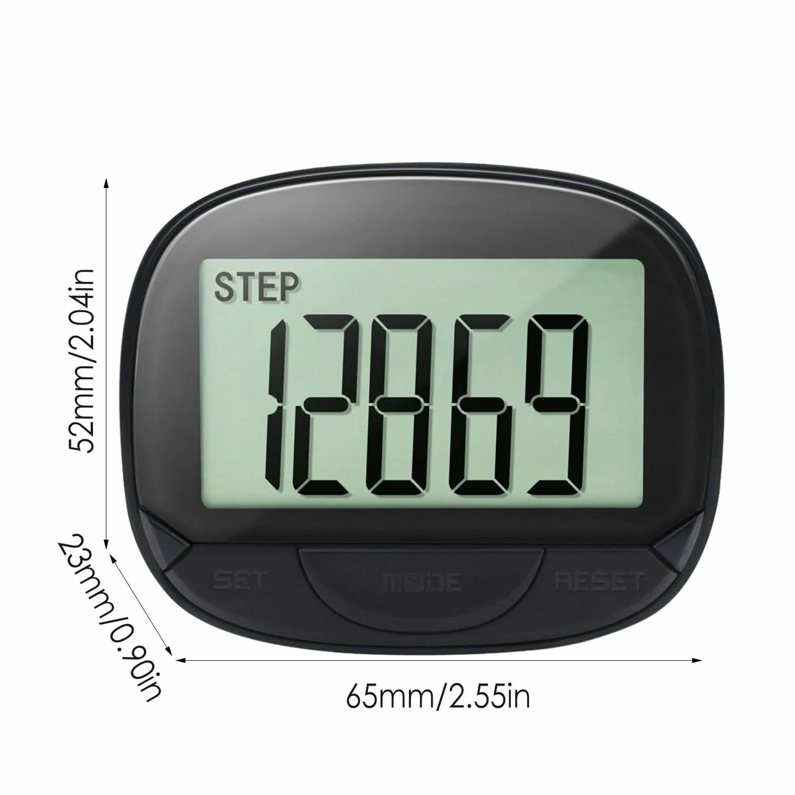 Podomètre numérique Clip de Marche Fitness Step avec Horloge Portable Pas Distance Calories