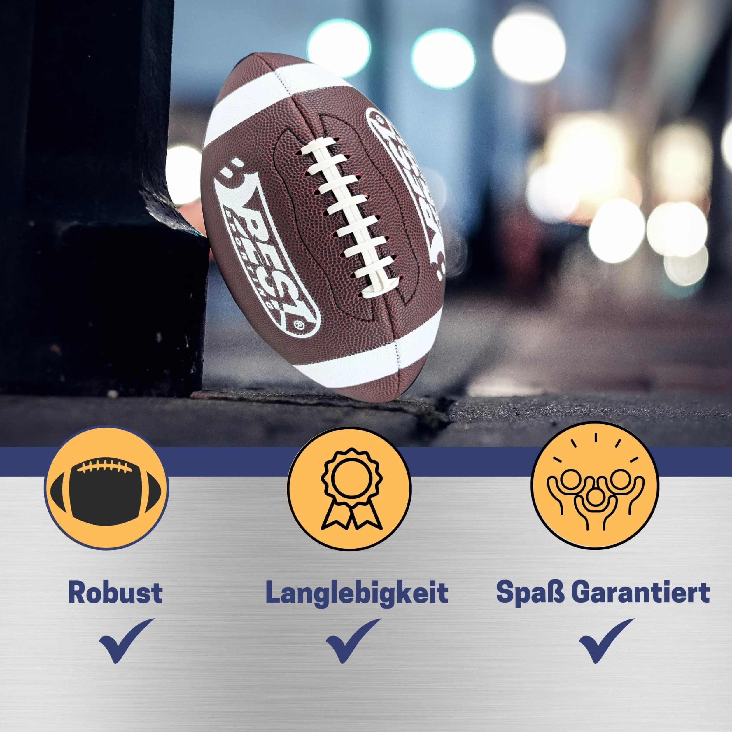 Best Sporting Ballon de football américain Taille 9 – Ballon robuste pour adultes et adolescents à partir de 14 ans