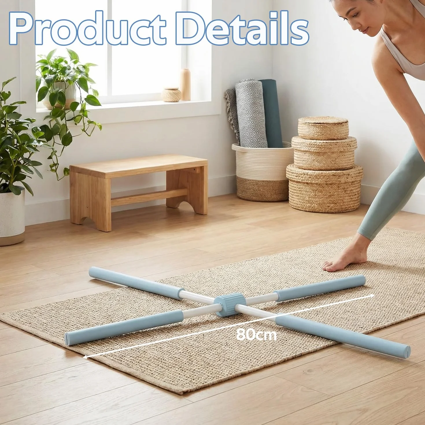 Bâtons de Correction de Posture de Yoga, Bâton de Pilates Rétractable pour Adultes et Enfants