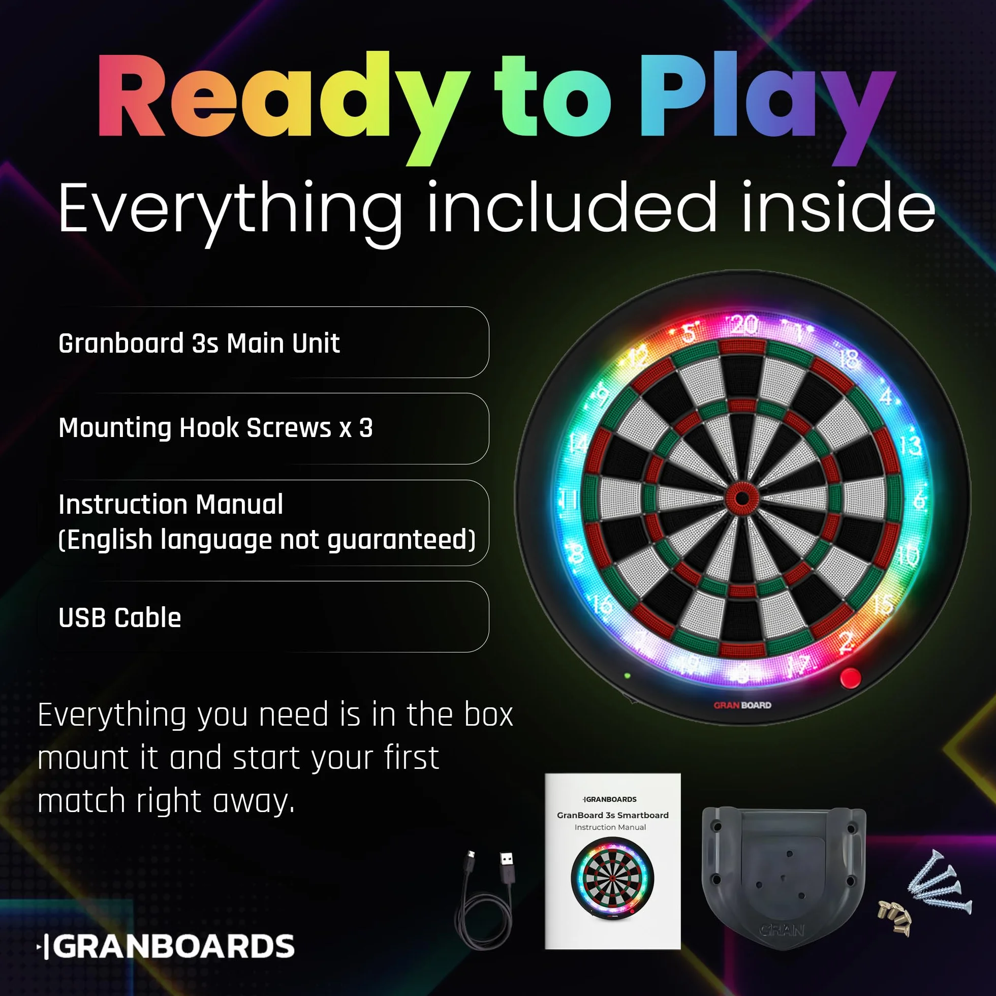 GranBoard Jeu de fléchette Intelligent 3s Vert