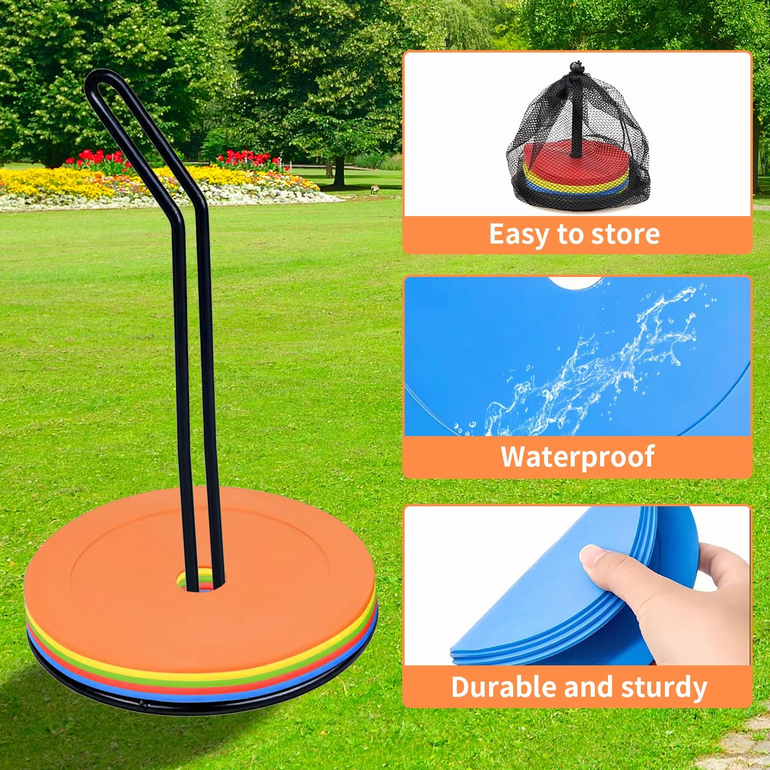 Disques De Marquage 25 Pièces Marqueurs Sol Football Antidérapants Diamètre 15 cm PE Flexible Entraînement D'Agilité Et De Vitesse