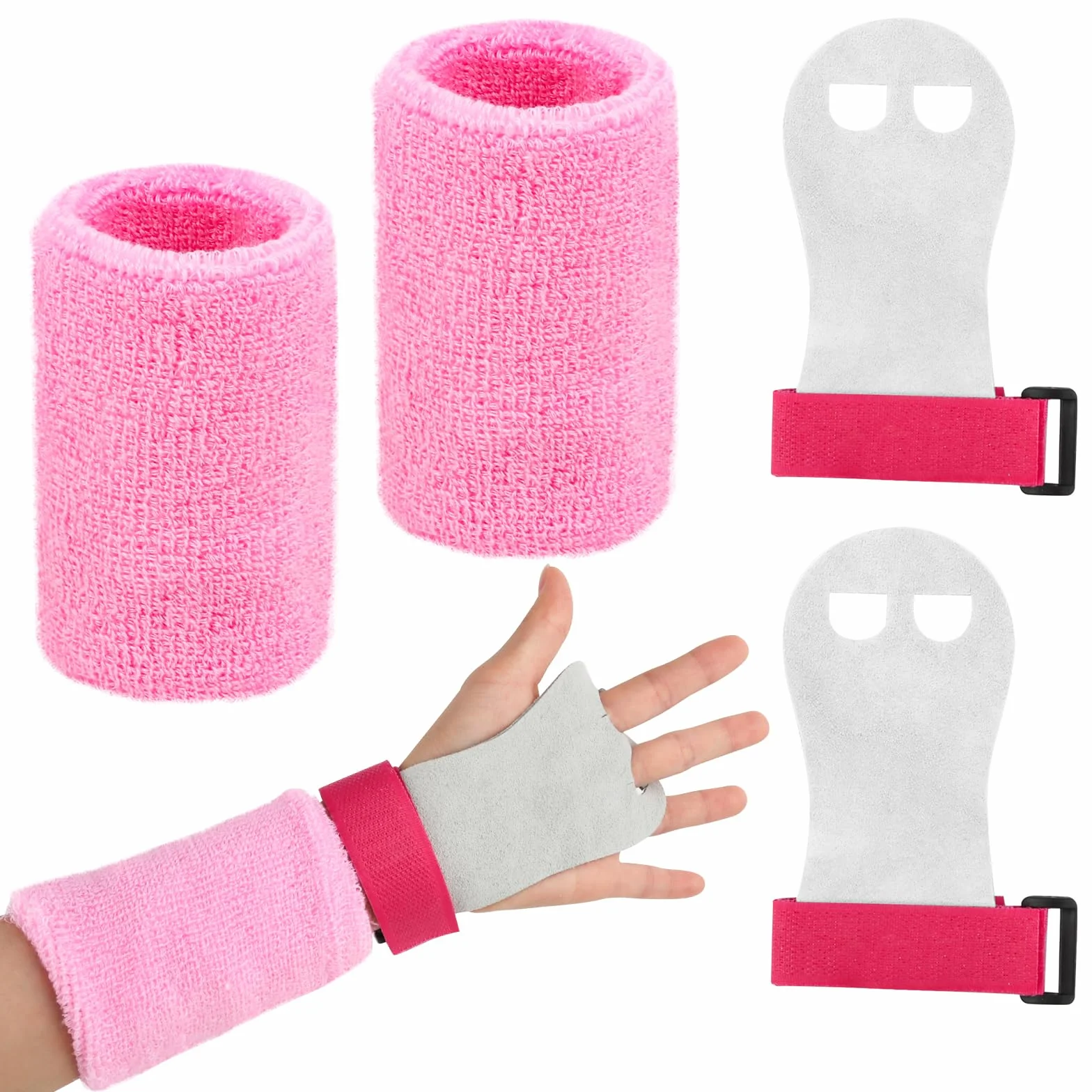 Gants de Préhension avec Sangles de Poignet de Gymnastique et Protège Poignet, Entraînement Croisé