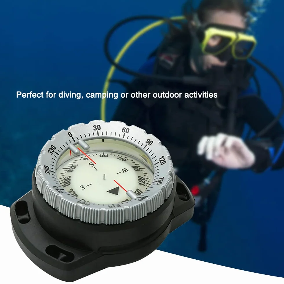 Boussole de plongée sous-marine 50 m lumineuse étanche avec corde élastique