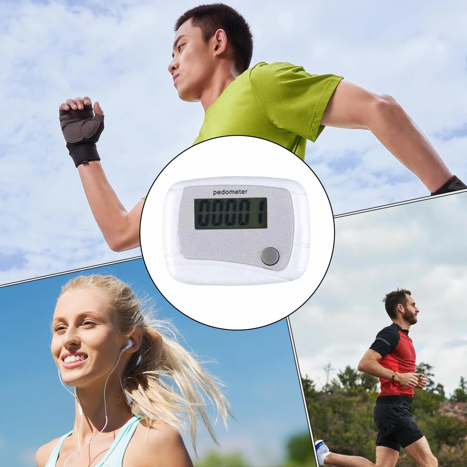 Podomètres numériques 3D pour personnes âgées - Compteur de pas précis - Appareil portable pour fitness, marche, randonnée