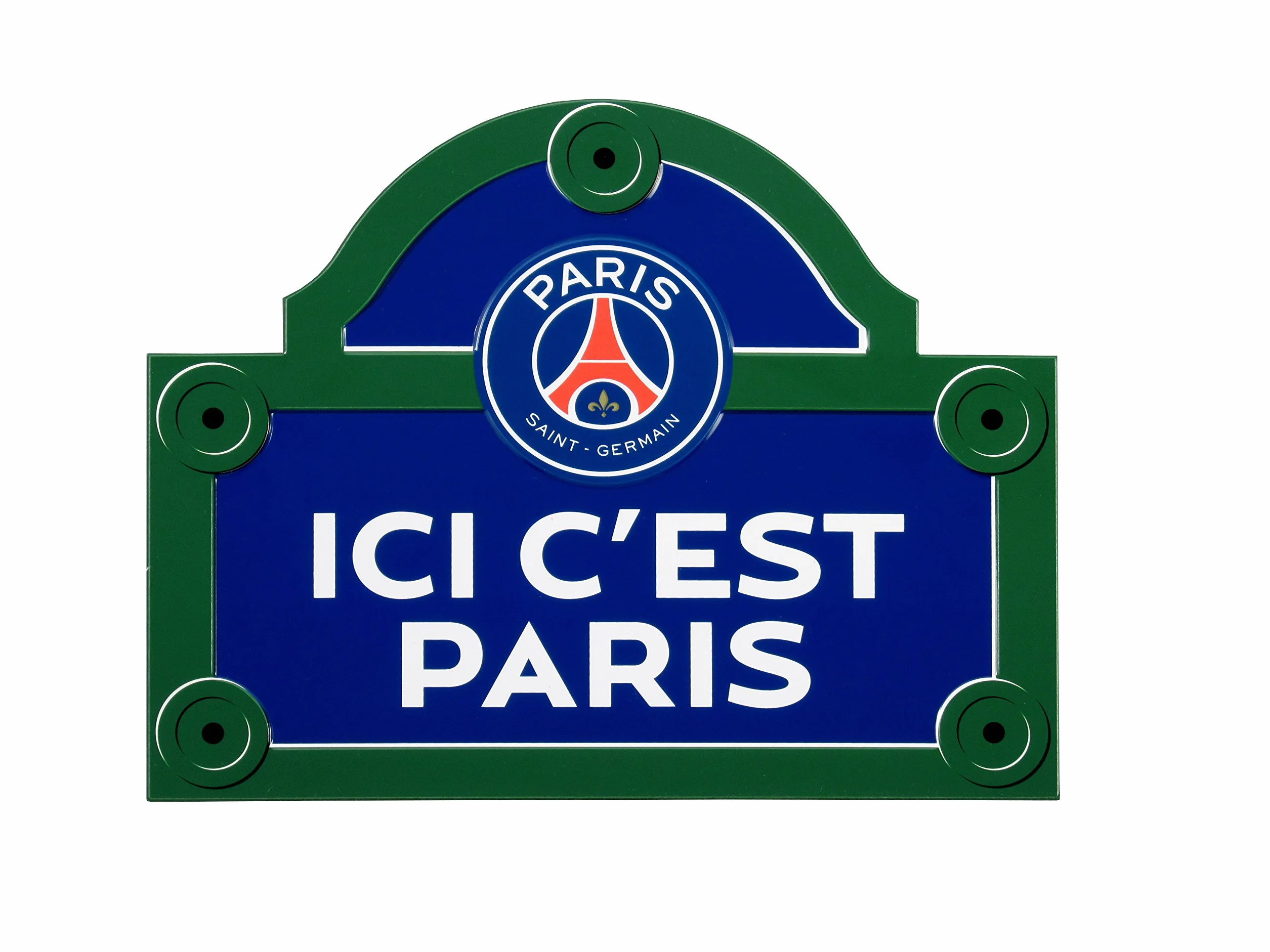 Plaque de Rue Metal Multicolore 25 x 20 x 0,5 cm PSG Ici C'est Paris