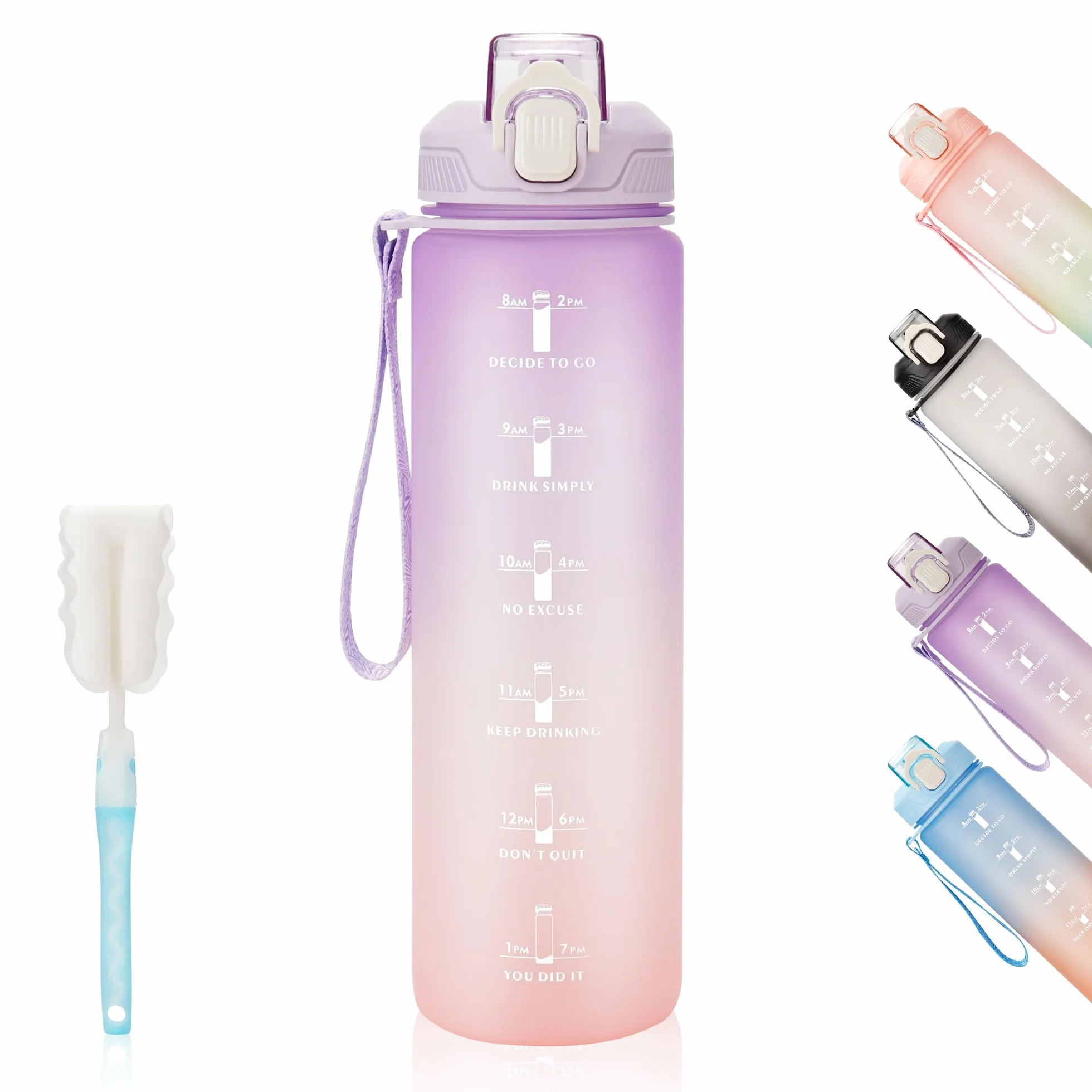 Gourde Sport 1L Bouteille d'eau étanche sans BPA pour Fitness Gym Plein Air