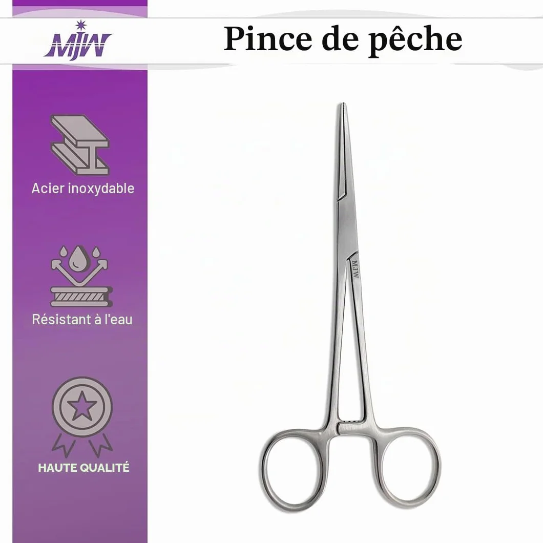 Pince hémostatique en acier inoxydable MJW pour bijoux, pêche et soins animaux
