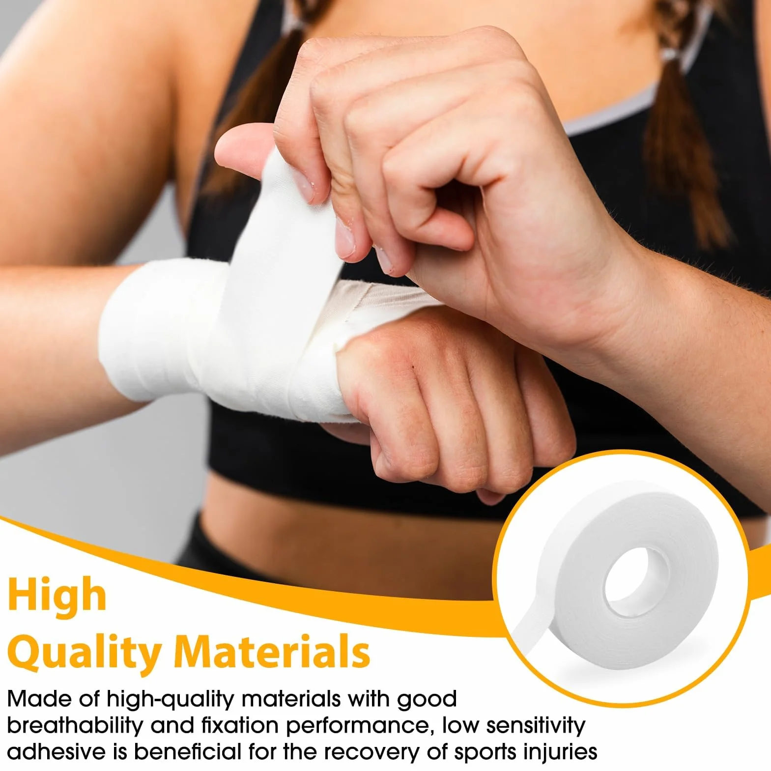 Tape Sportif pour Doigts 10M 1,5cm, Bande Sportive pour Prévention des Blessures et Soutien