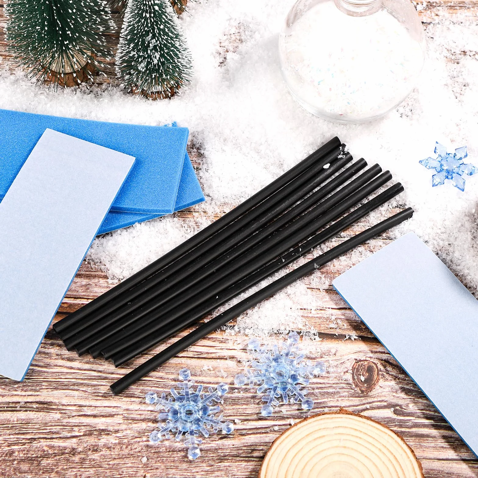 Kit de Ptex Snowboard Repair 8pcs, Outils pour Entretien de Ski P-Tex 6mm avec Papier de Verre 4 Structures Noir
