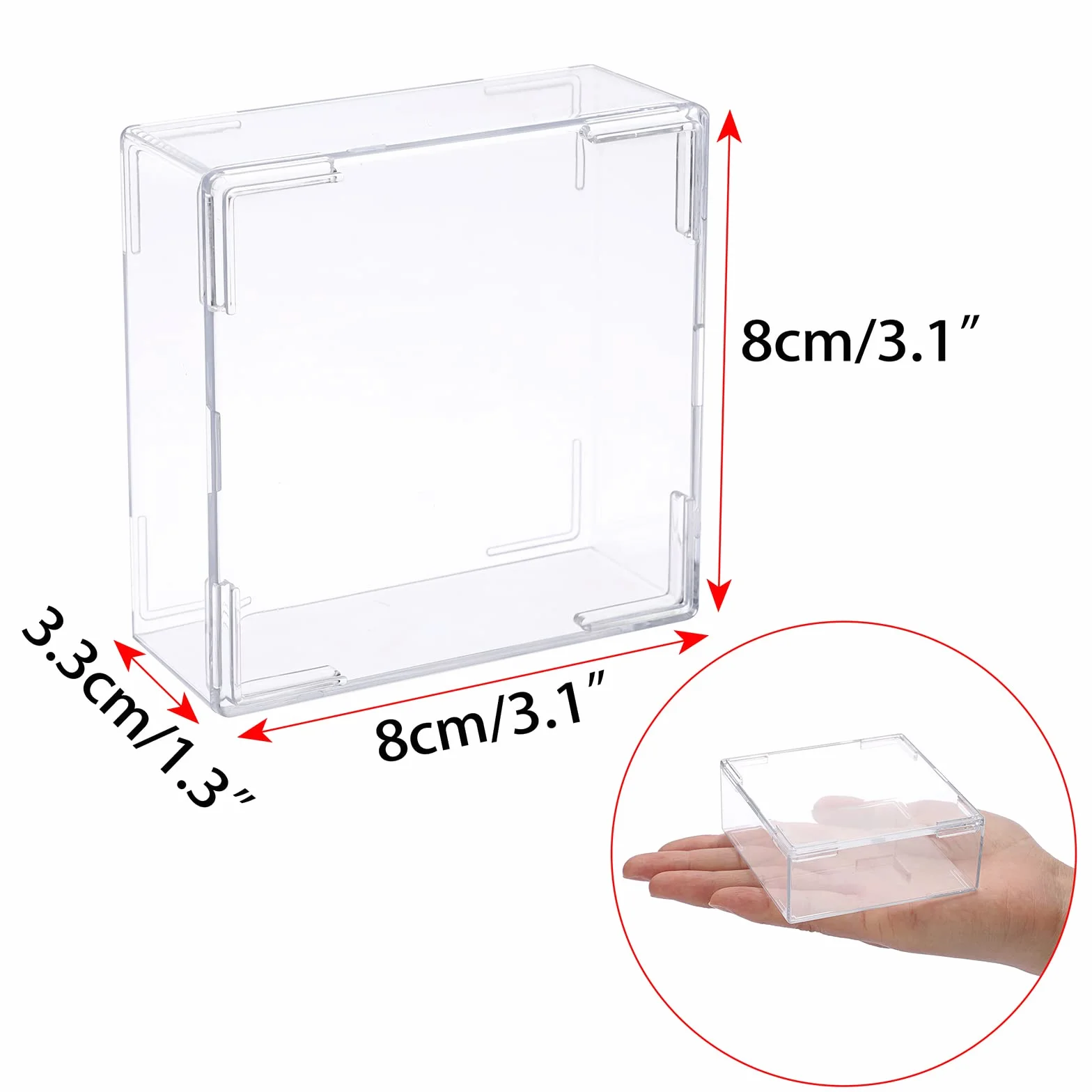 BTSKY Lot de 4 supports carrés transparents empilables pour palets de hockey sur glace