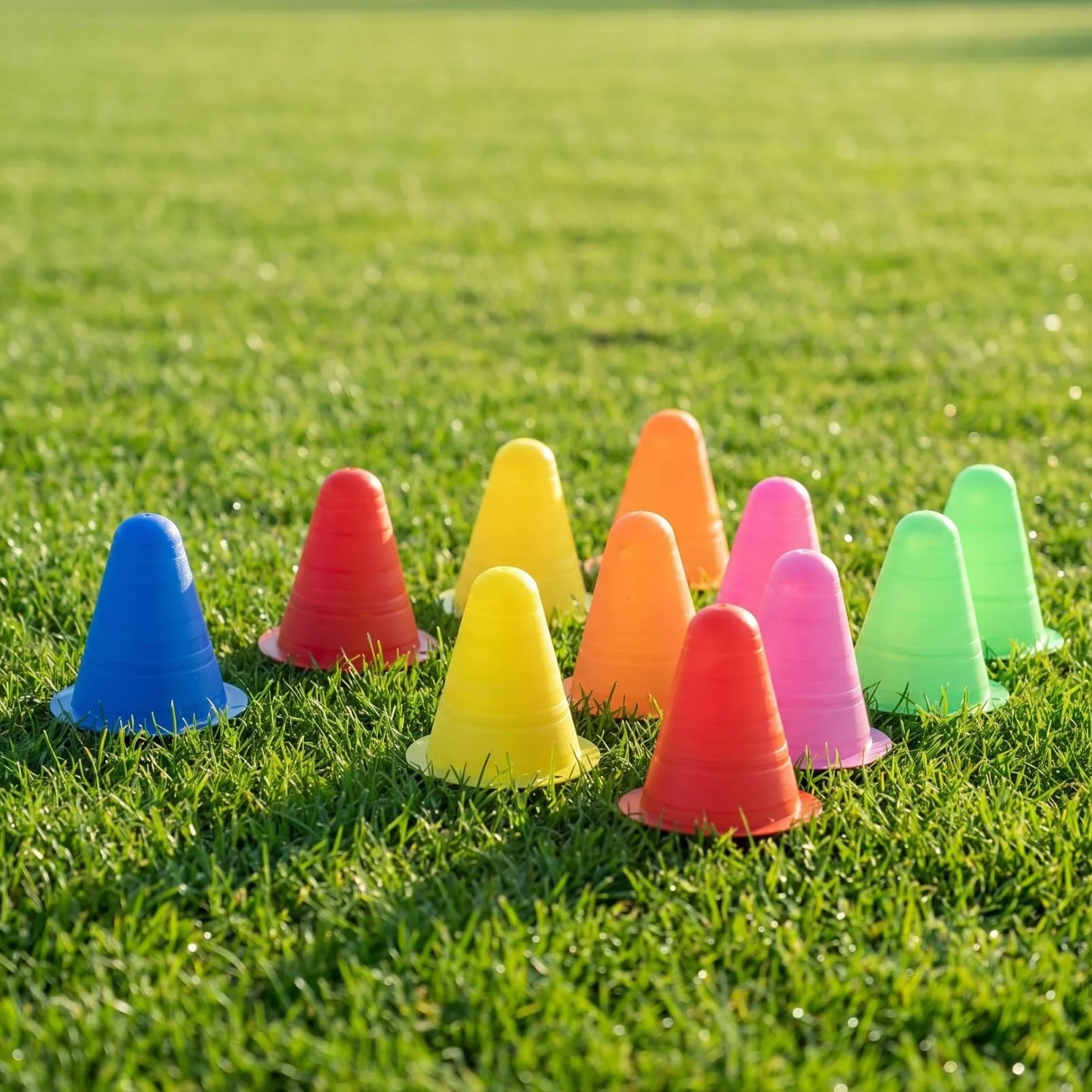 POPETPOP 12 Pièces Cônes d'Agilité Empilables Plastiques Légers pour Enfants Football Patinage Roller Entraînement