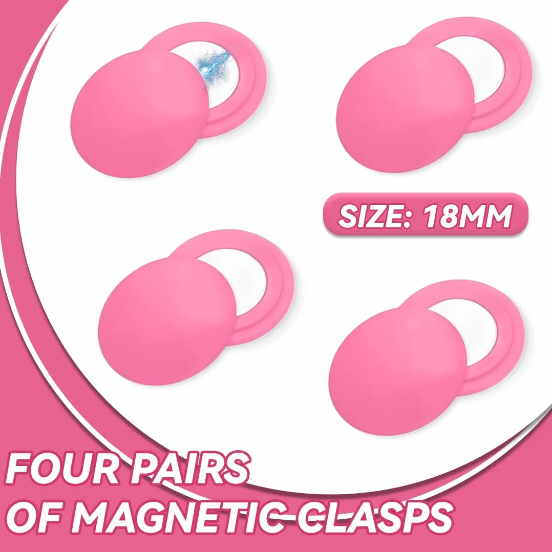 NJCXOLA Porte-dossard Aimant Running 4 Paires Aimants Dossards Triathlon Fixation Haute Résistance Rose