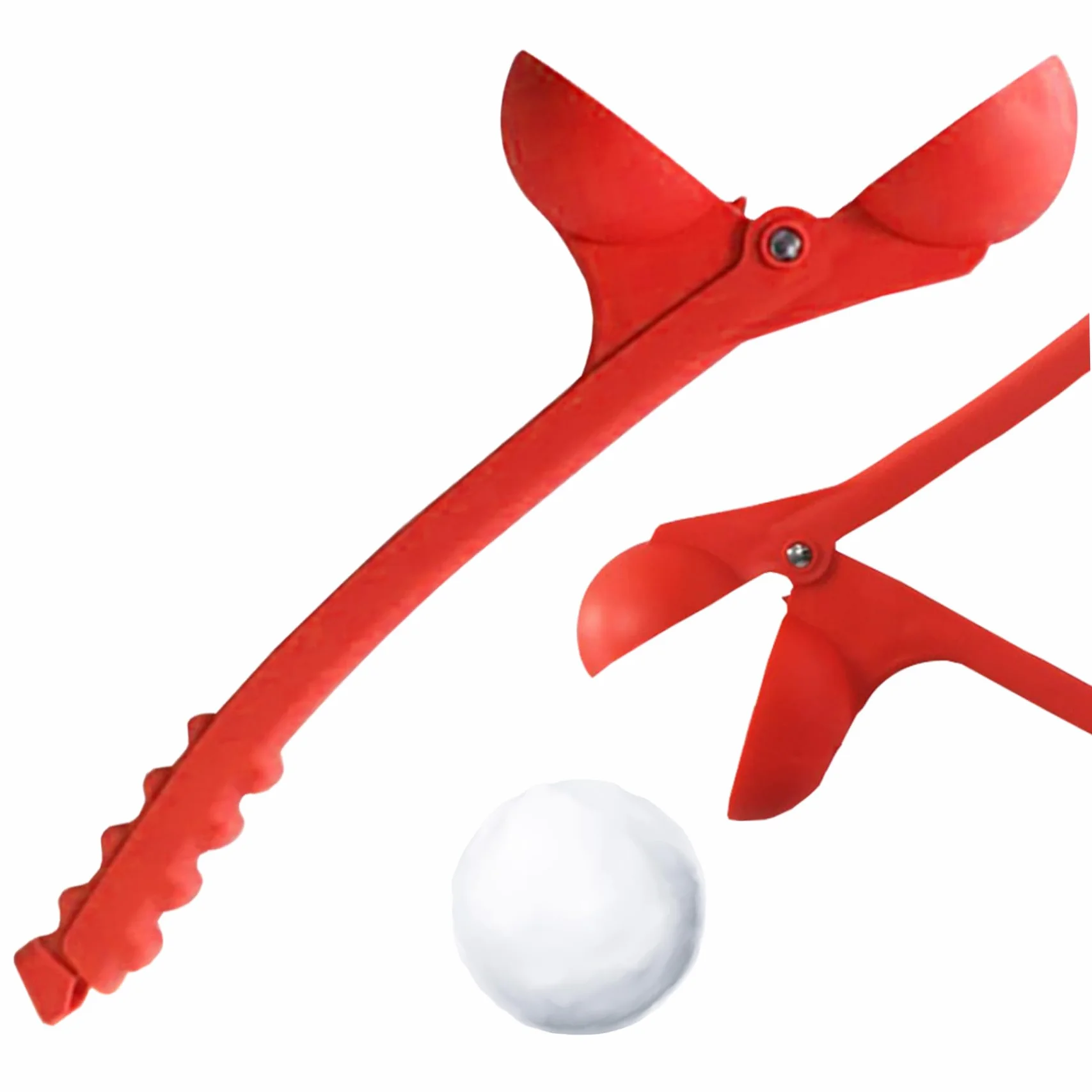 Lanceur de boules de neige portable en plastique rouge pour enfants et adultes