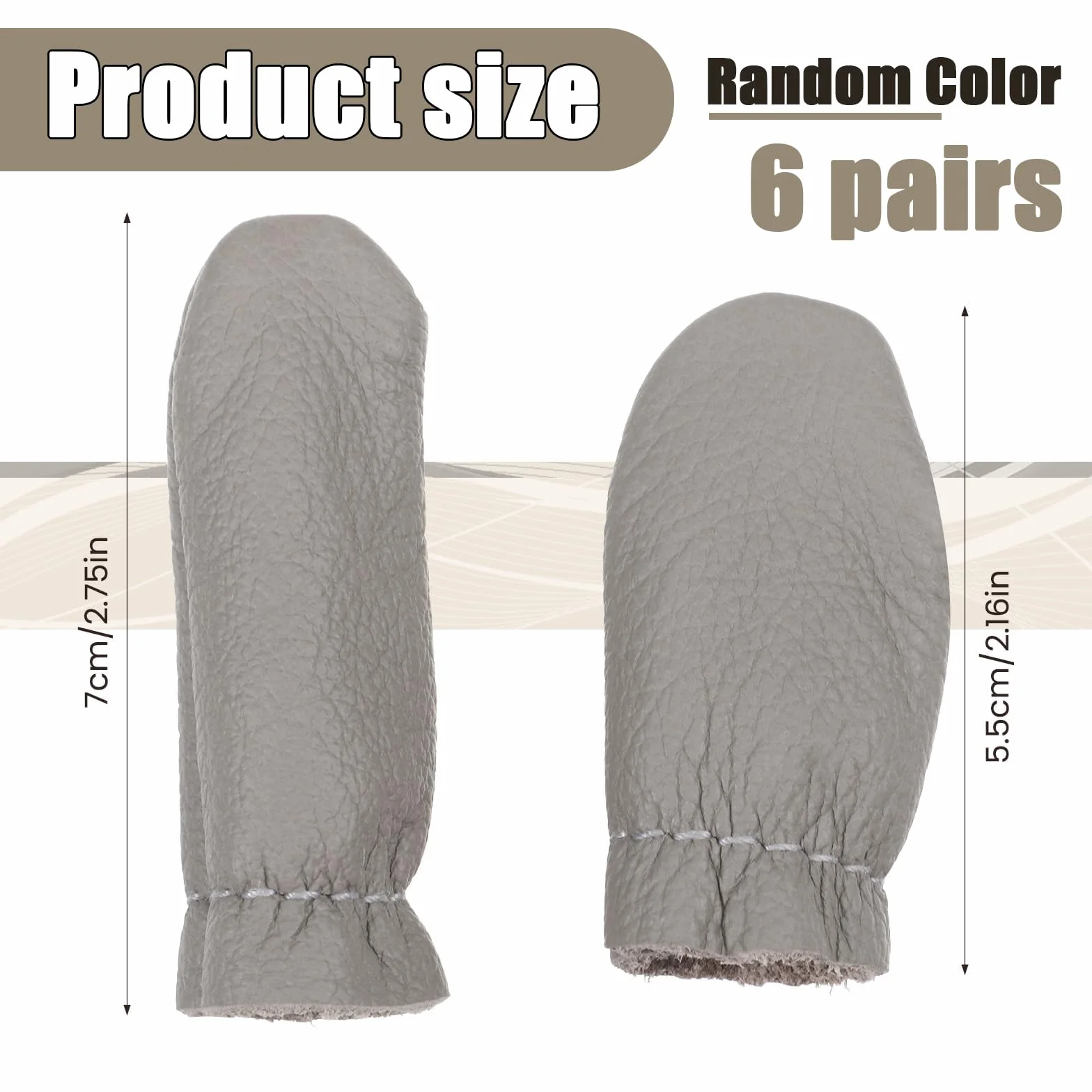 Protège-Doigts en Cuir de Vachette 6 Paires Protection des Doigts et du Pouce pour Couture Feutrage