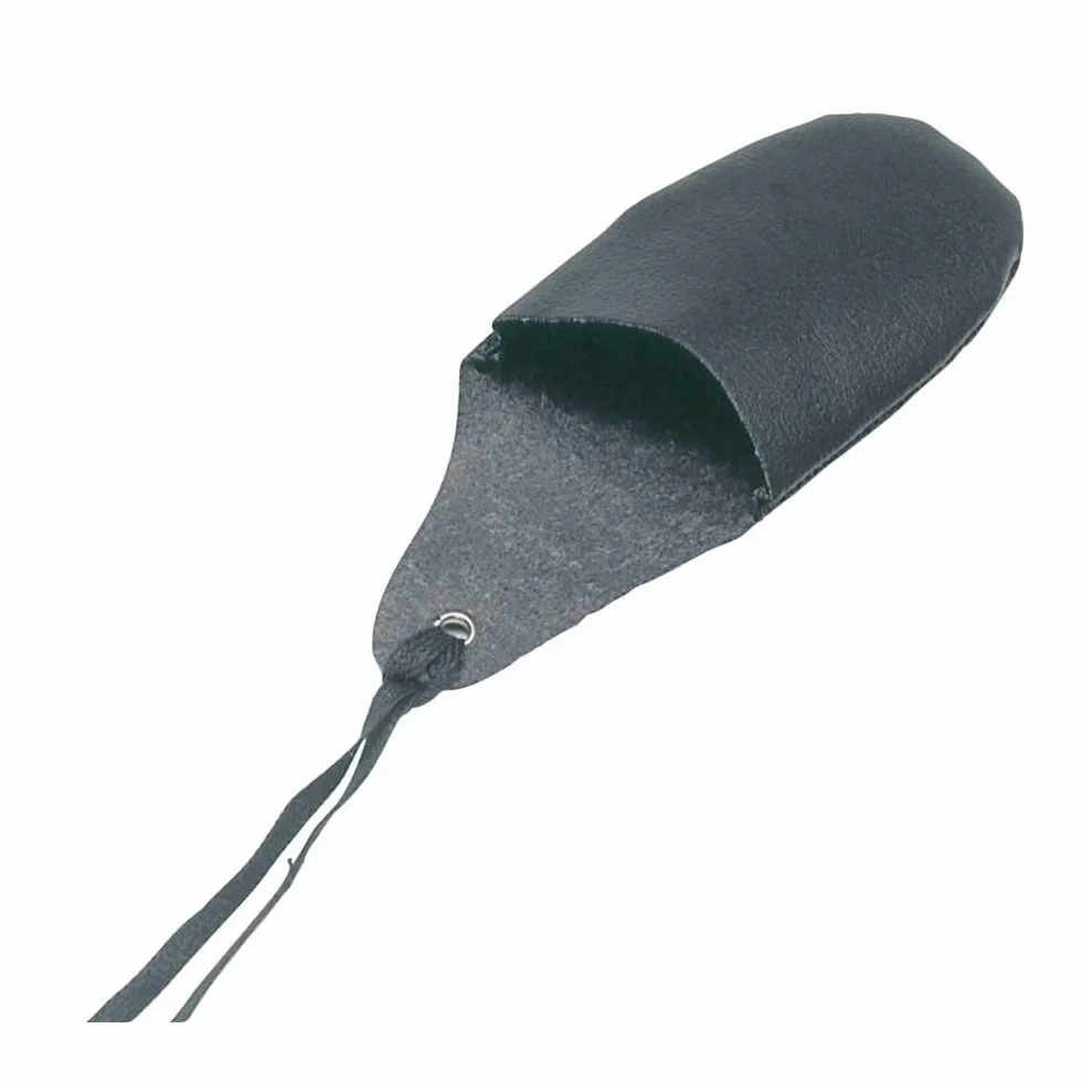 Behrend Doigtiers en Cuir avec Cordon d'Attache, Noir, Taille 2–8