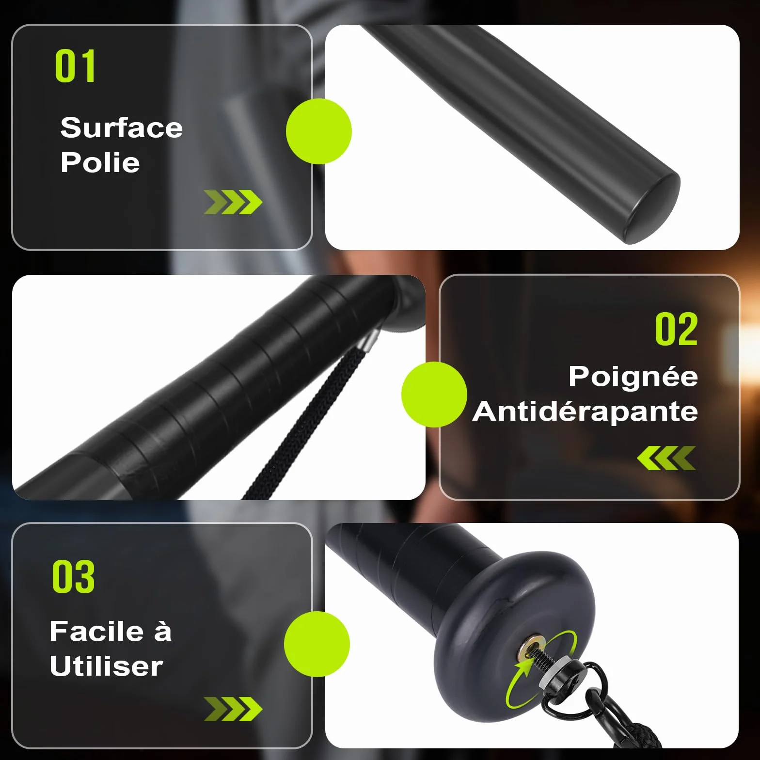 BOOSTEADY Batte de Baseball en Acier 43 cm avec Poignée Antidérapante