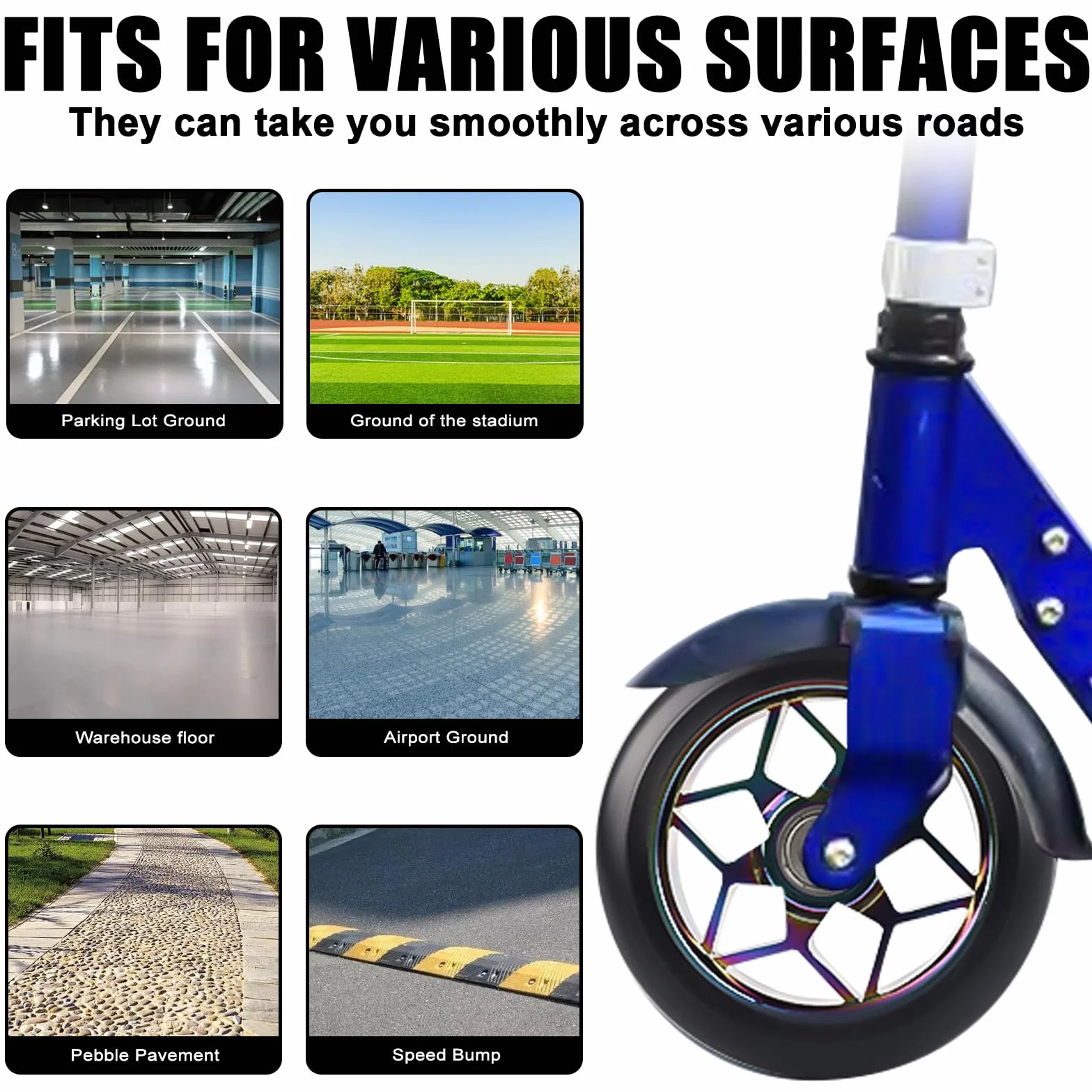 Roues de trottinette stunt 110 mm 88A ABEC-9 aluminium rechange pour scooter