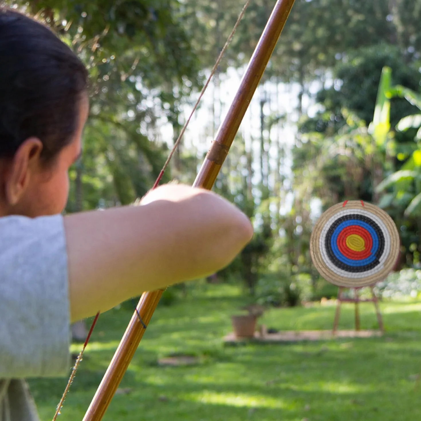 Cible de tir à l'arc en paille traditionnelle pour flèche et arc