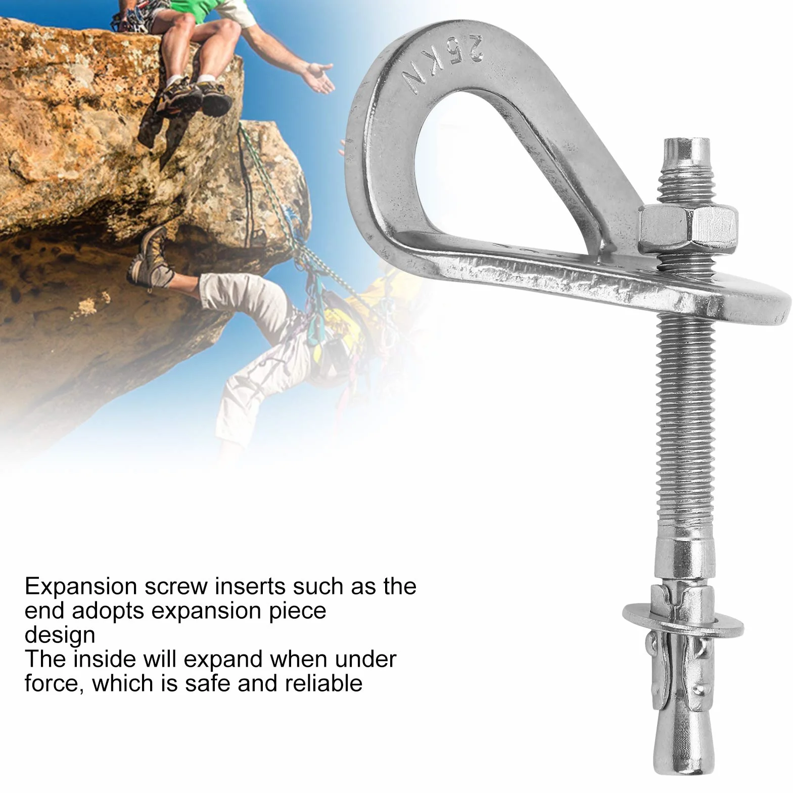 Alomejor Boulon d'escalade M8 Vis d'ancrage en Acier Inoxydable pour Escalade