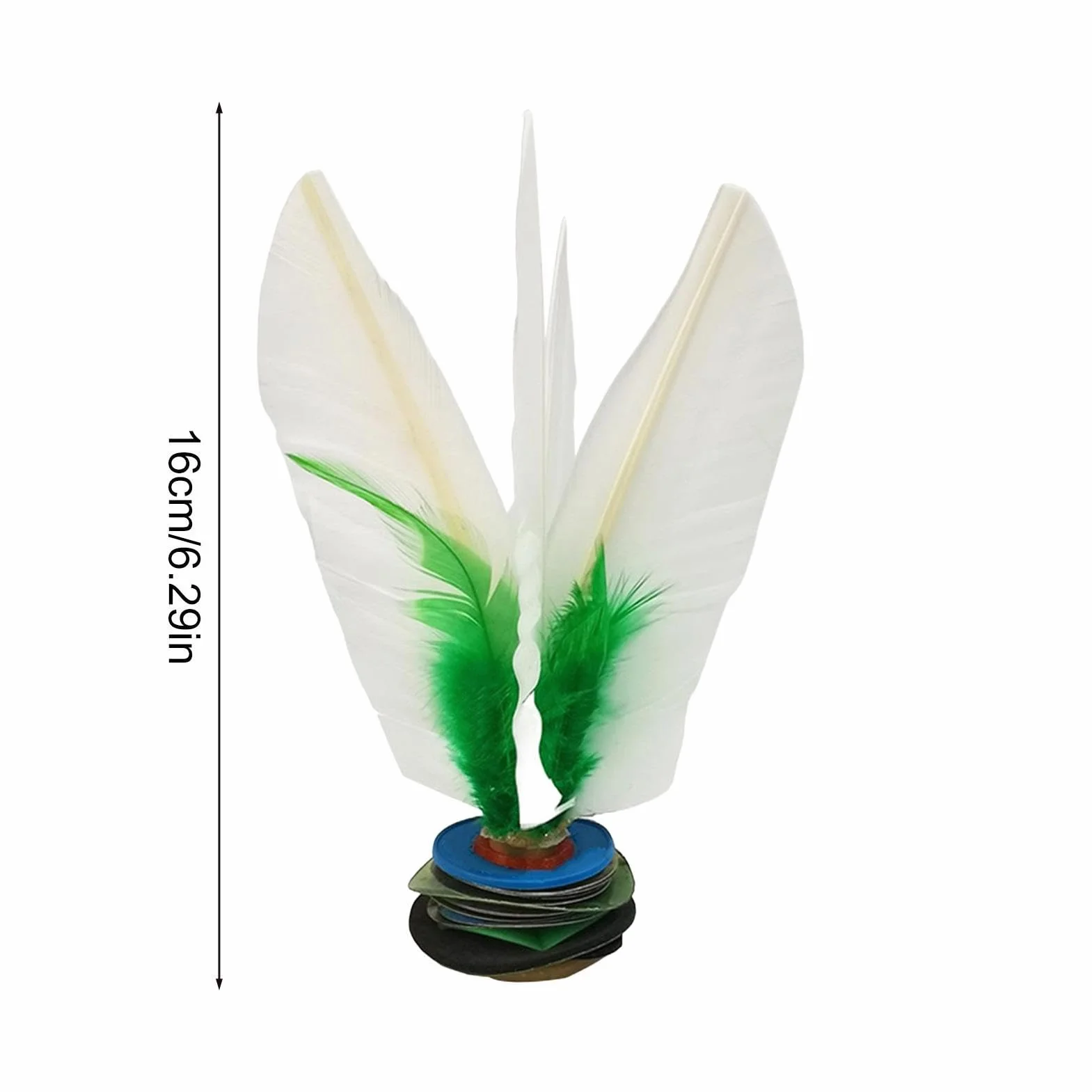 Chinese Jianzi Shuttlecock - White Feathers Foot Kick Handwheel Fitness Sports Outdoor Toy for Kids Adults