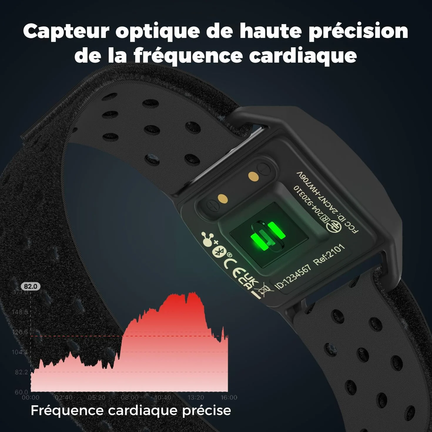 COOSPO Brassard optique Bluetooth 4.0 ANT+ compatible iFit Polar Strava Wahoo Garmin Peloton