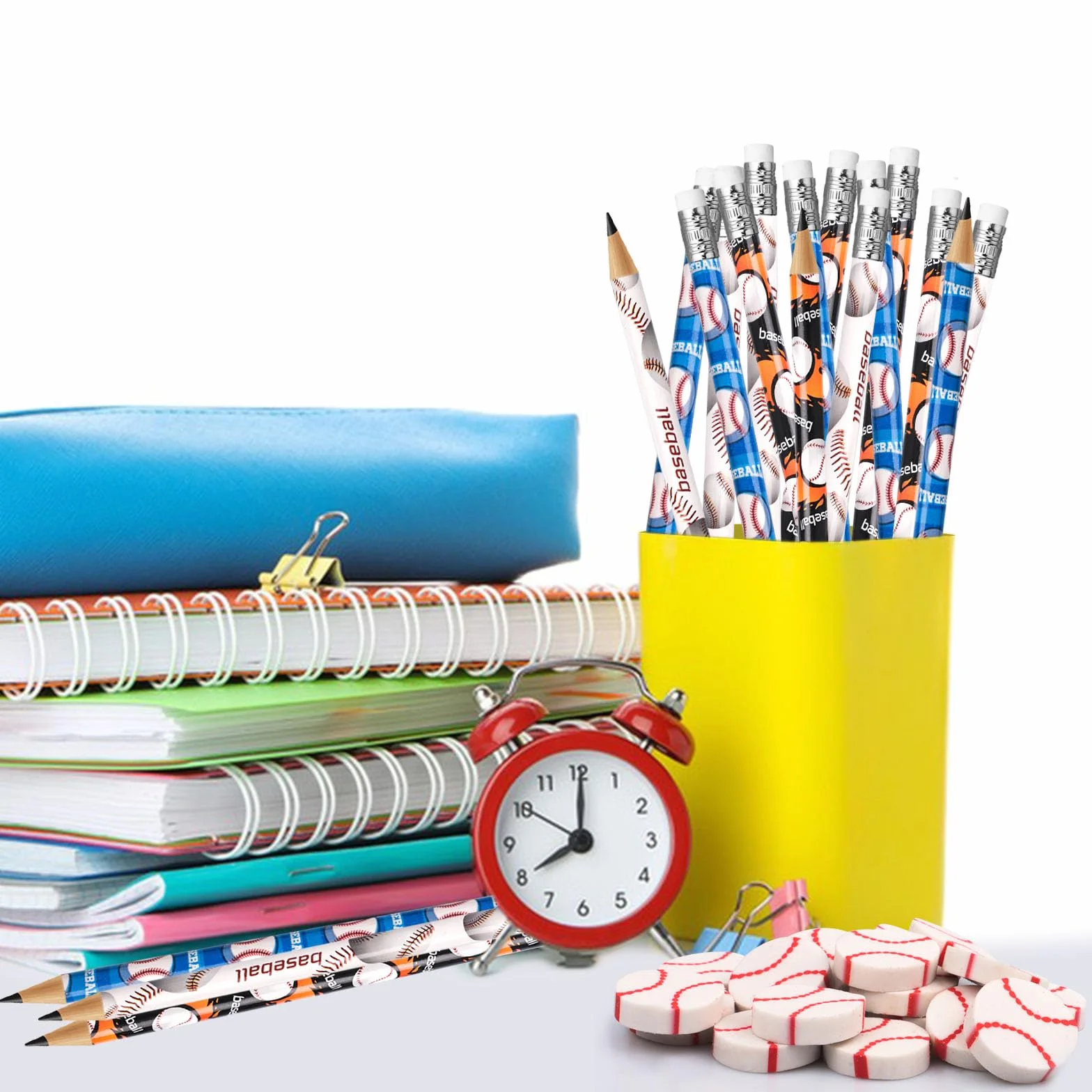 Crayons de Sports 36 Pièces Gommes de Sports Crayon à Dessin Baseball Fourniture Scolaire