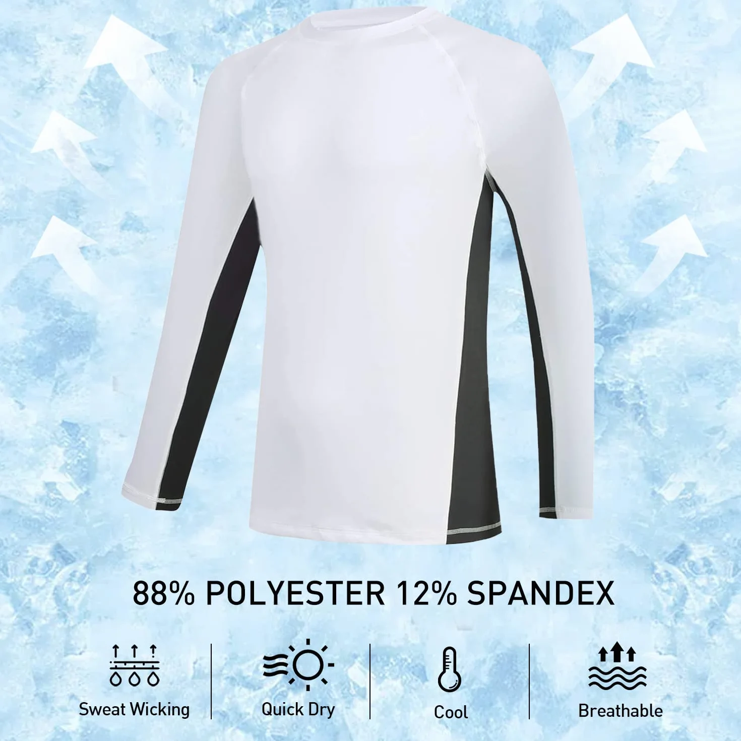 Arcweg Rashguard Homme Manches Longues Anti-UV UPF 50+ T-Shirt Surf Natation Plongée