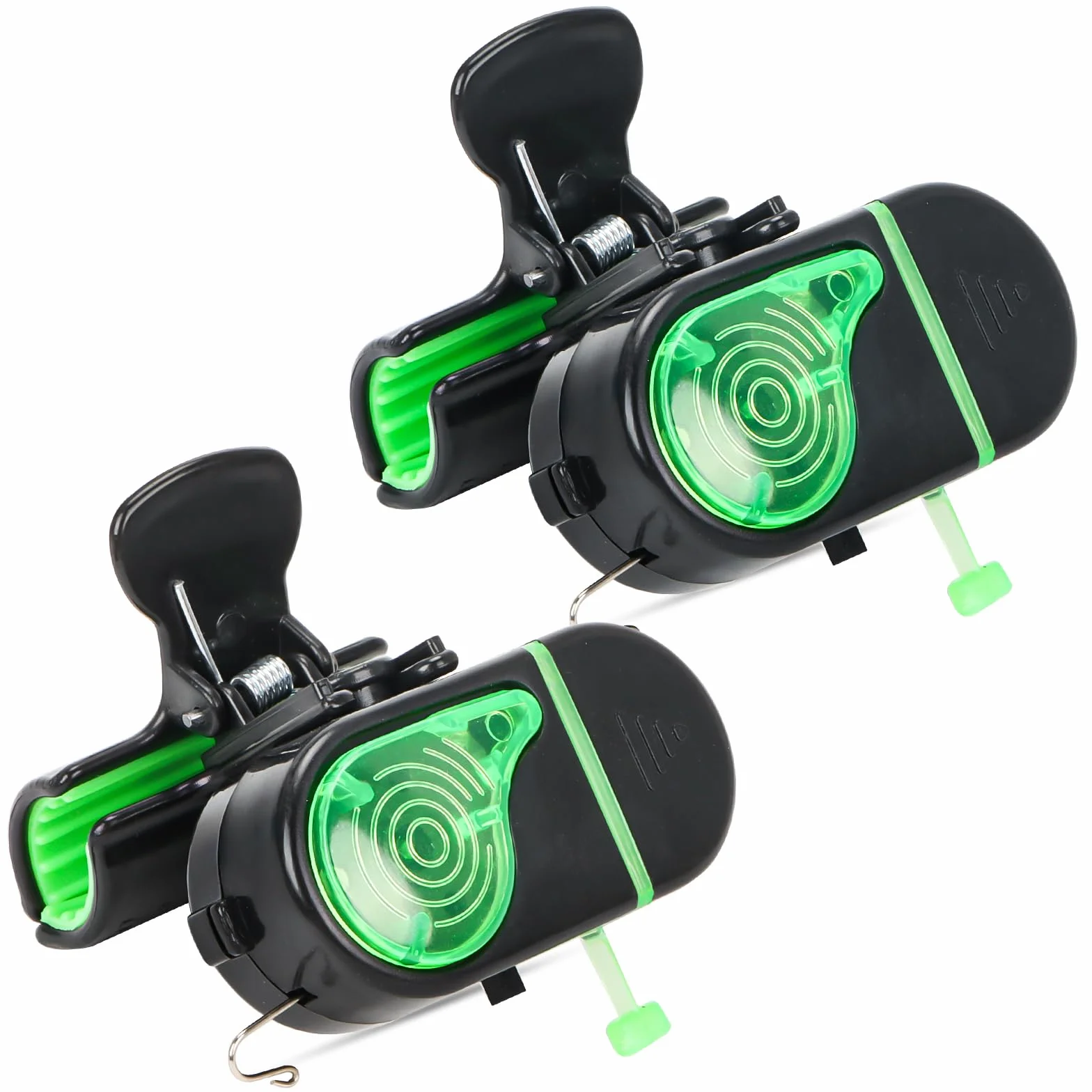 Byffoer Détecteur de touche de pêche à clipser avec lumière LED et son, alarme électronique sensible