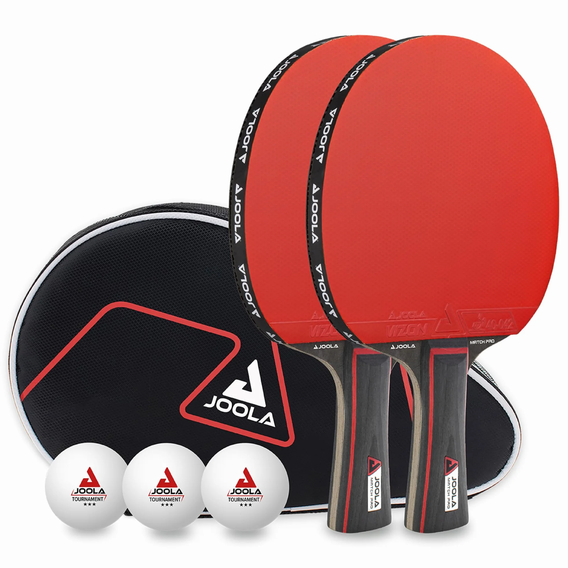 JOOLA Set de Tennis de Table, 2 Raquettes 3 Balles Housse
