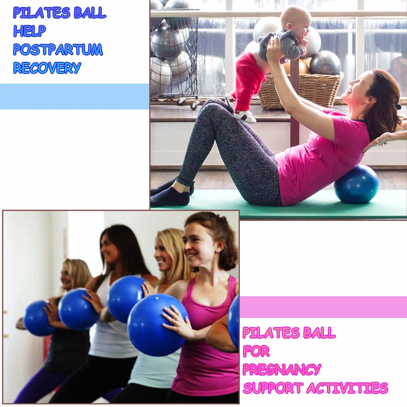 Ballon de Pilates 2pcs 25cm Mini Ballon de Stabilité pour Gymnase Bureau Domicile