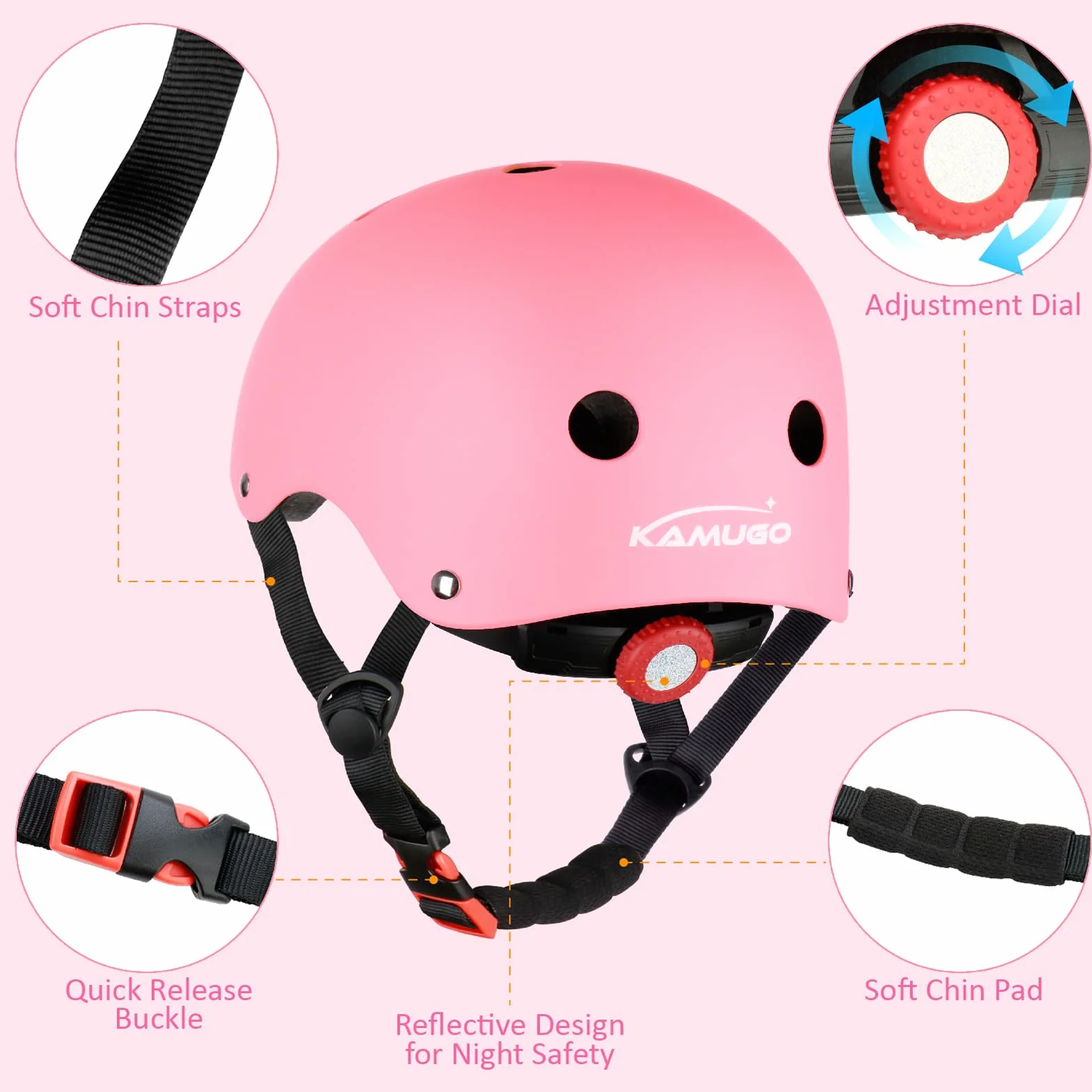 Casque Enfant réglable 2-8 Ans Multi-Sport Vélo Skateboard Patinage Scooter