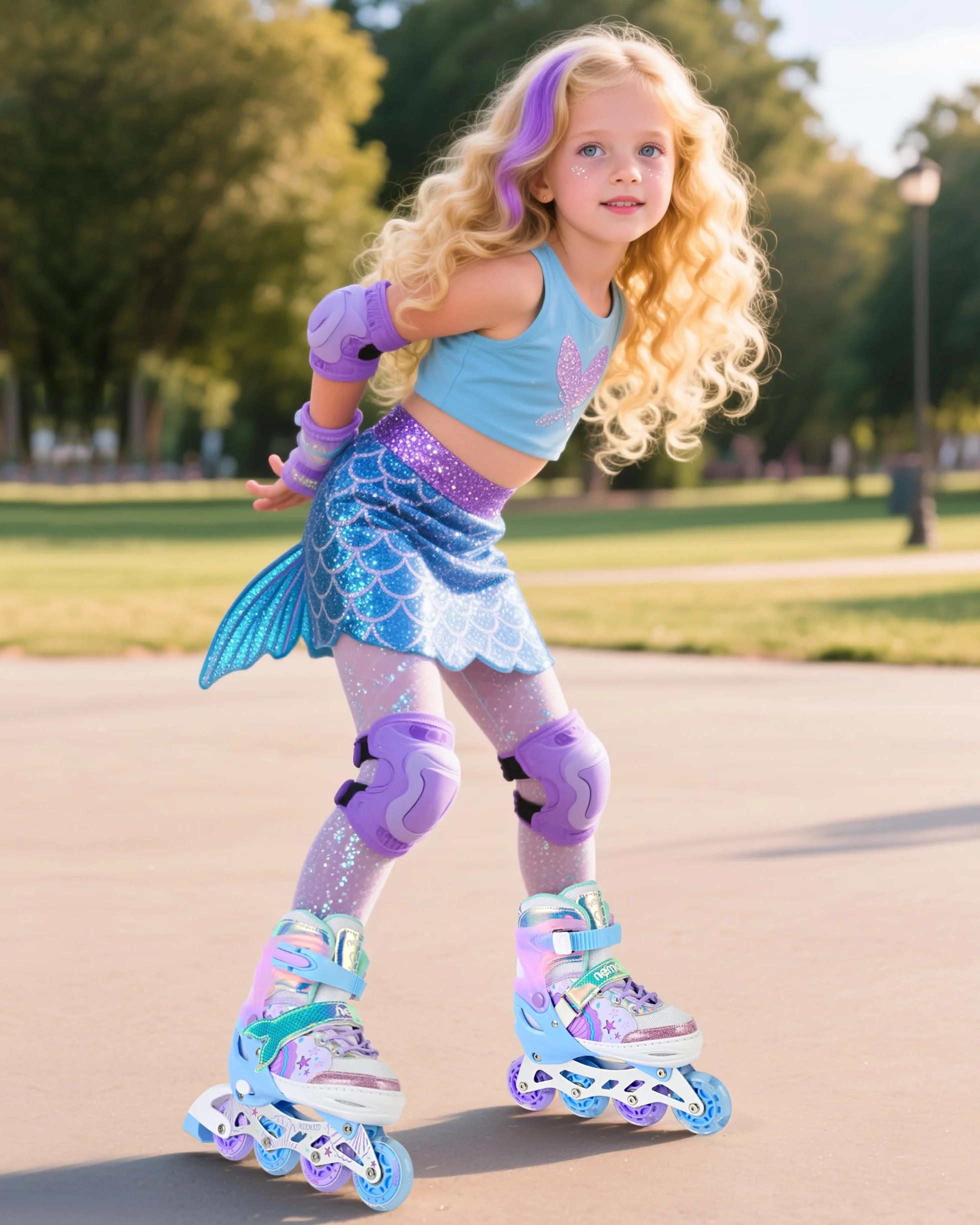 NEMONE Rollers en Ligne Filles Réglable 4 Roues pour Enfants Débutants Cadeau Noël Anniversaire