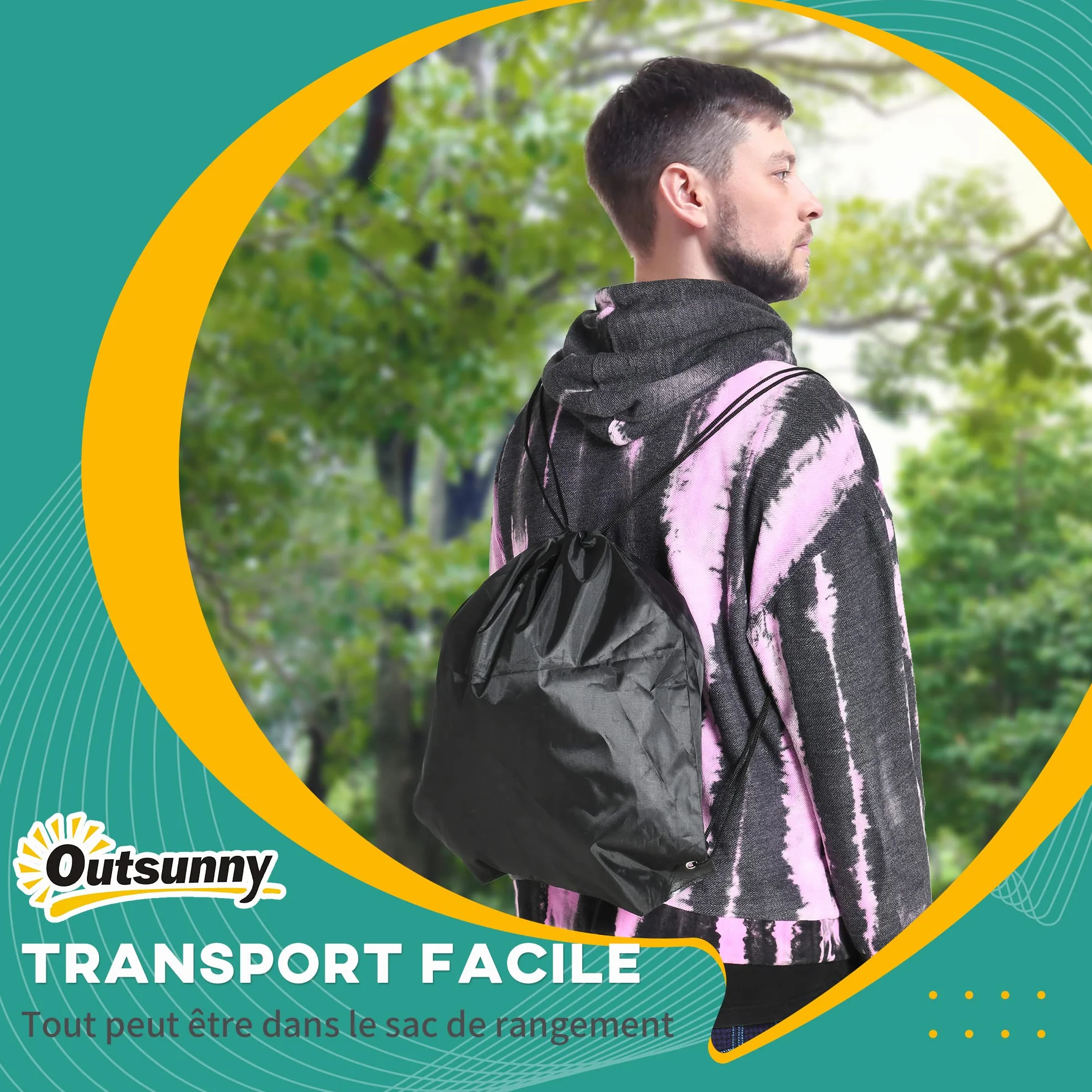 Outsunny Parcours d'obstacles Ninja pour Enfants 30 Accessoires 10 m Slackline Sac de Transport Bleu Noir Rouge