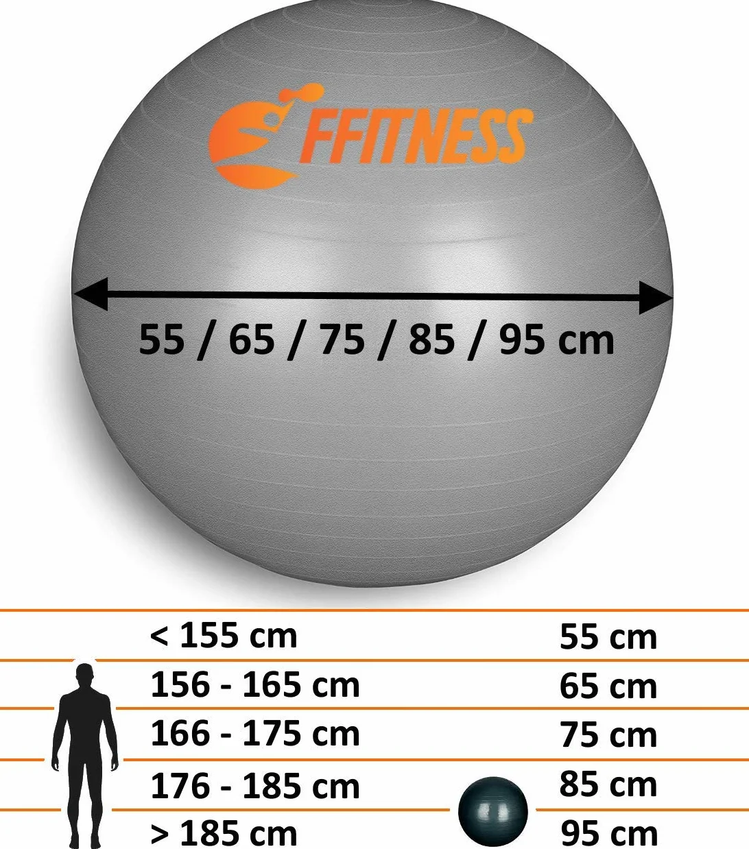 Ballon de Yoga 75 cm Ballon Pilates Fitness Gym Ballon d'Exercice
