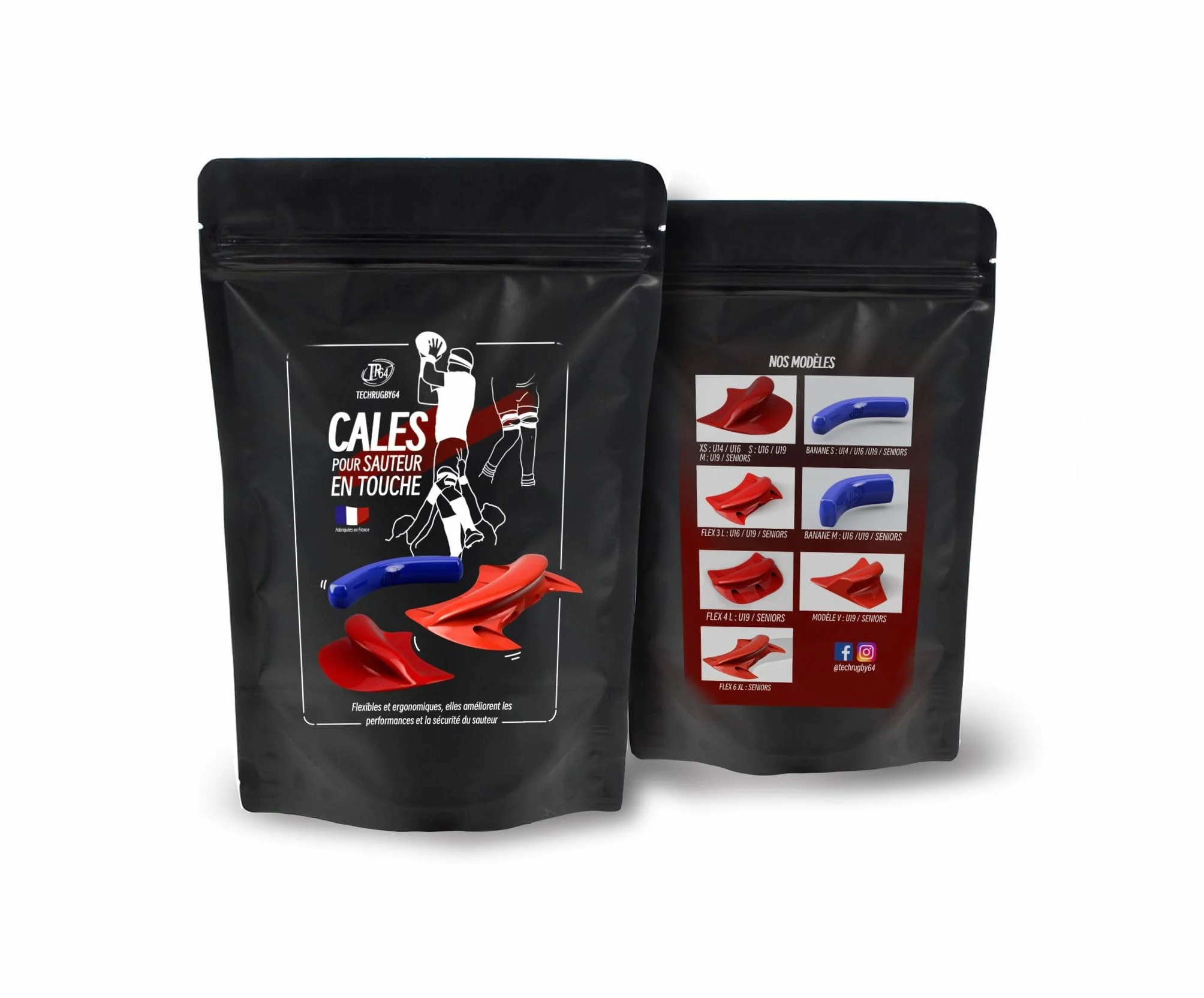 Cales de Touche Rugby Banane M – Support de Lift pour Sauteur – Accessoire Rugby Fabriqué en France – Paire