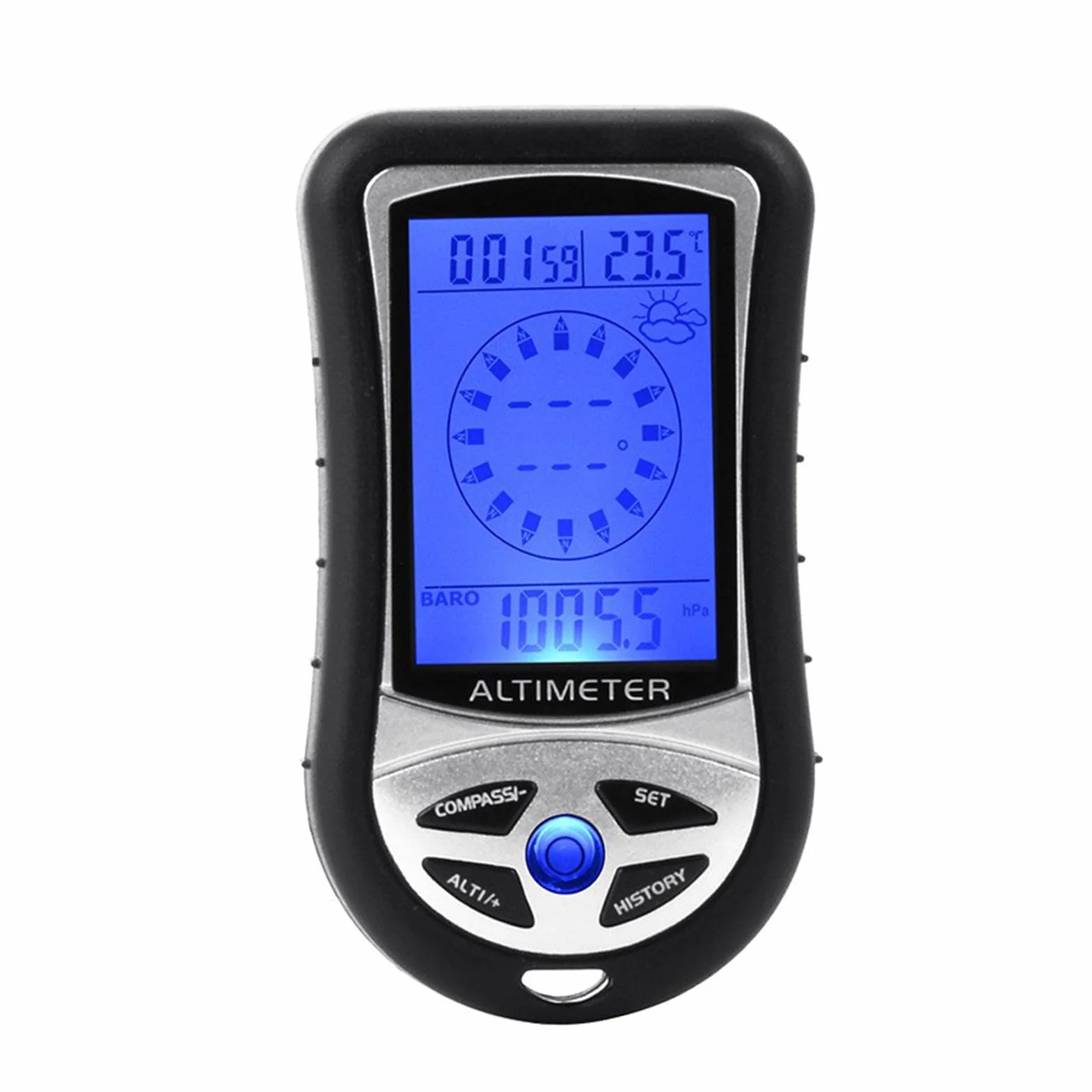 Altimètre électronique numérique avec baromètre, boussole, capteur de température et rétroéclairage